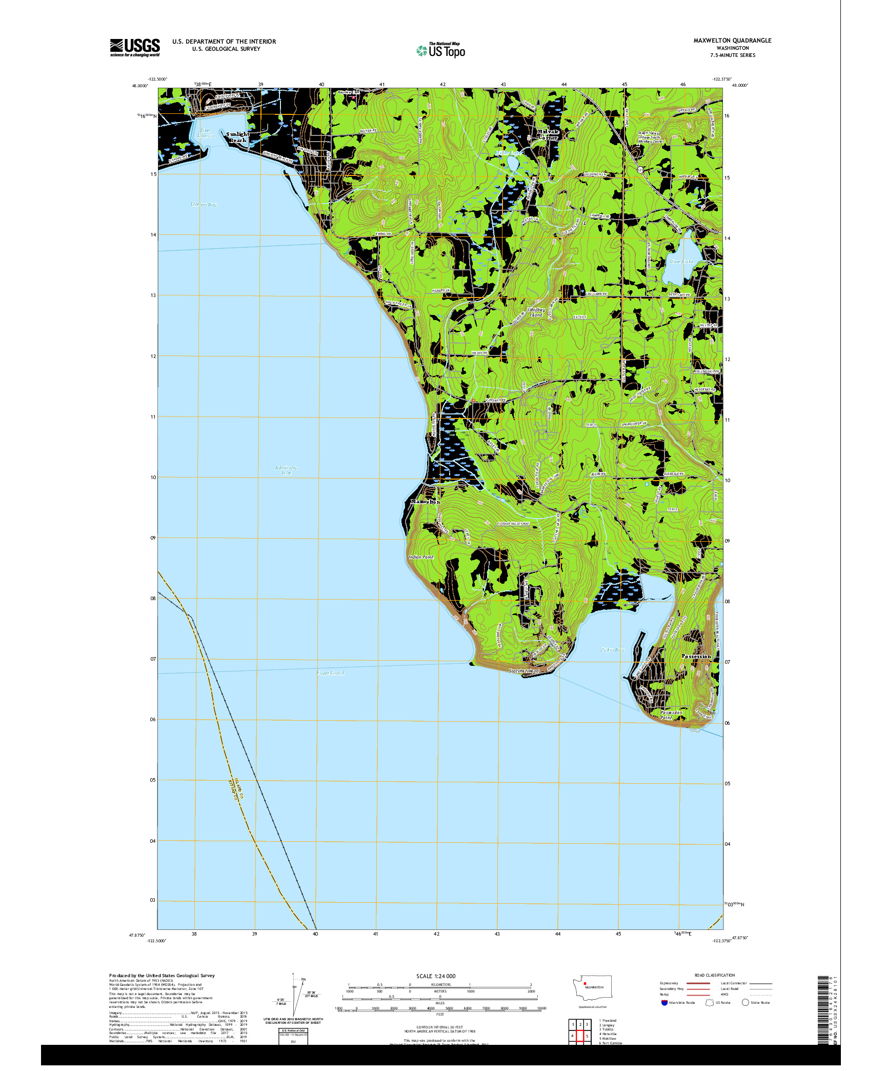 USGS US TOPO 7.5-MINUTE MAP FOR MAXWELTON, WA 2020