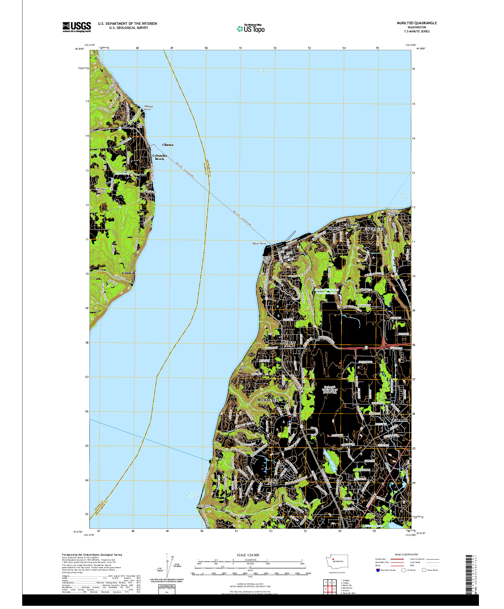 USGS US TOPO 7.5-MINUTE MAP FOR MUKILTEO, WA 2020