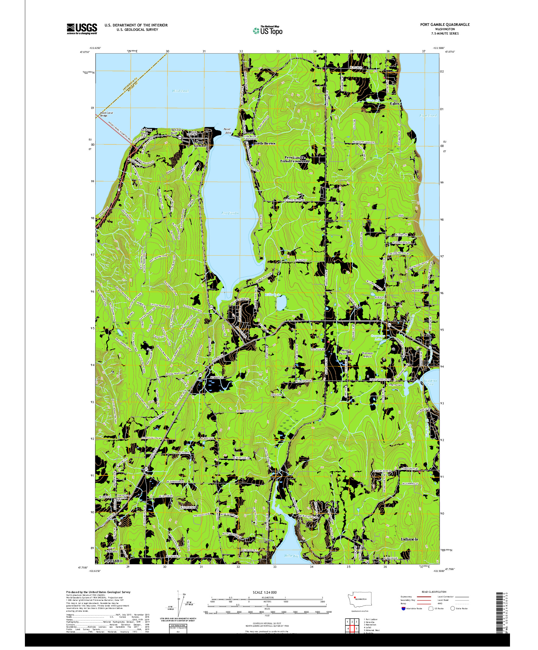 USGS US TOPO 7.5-MINUTE MAP FOR PORT GAMBLE, WA 2020