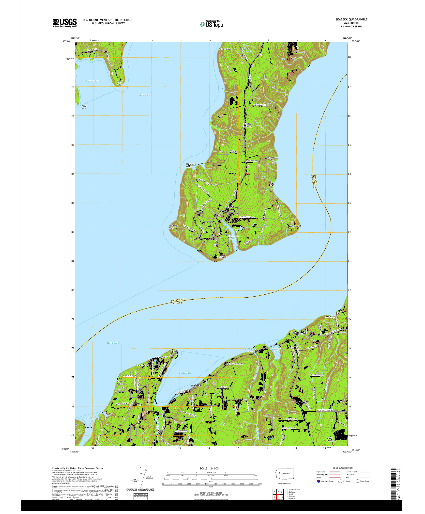 USGS US TOPO 7.5-MINUTE MAP FOR SEABECK, WA 2020