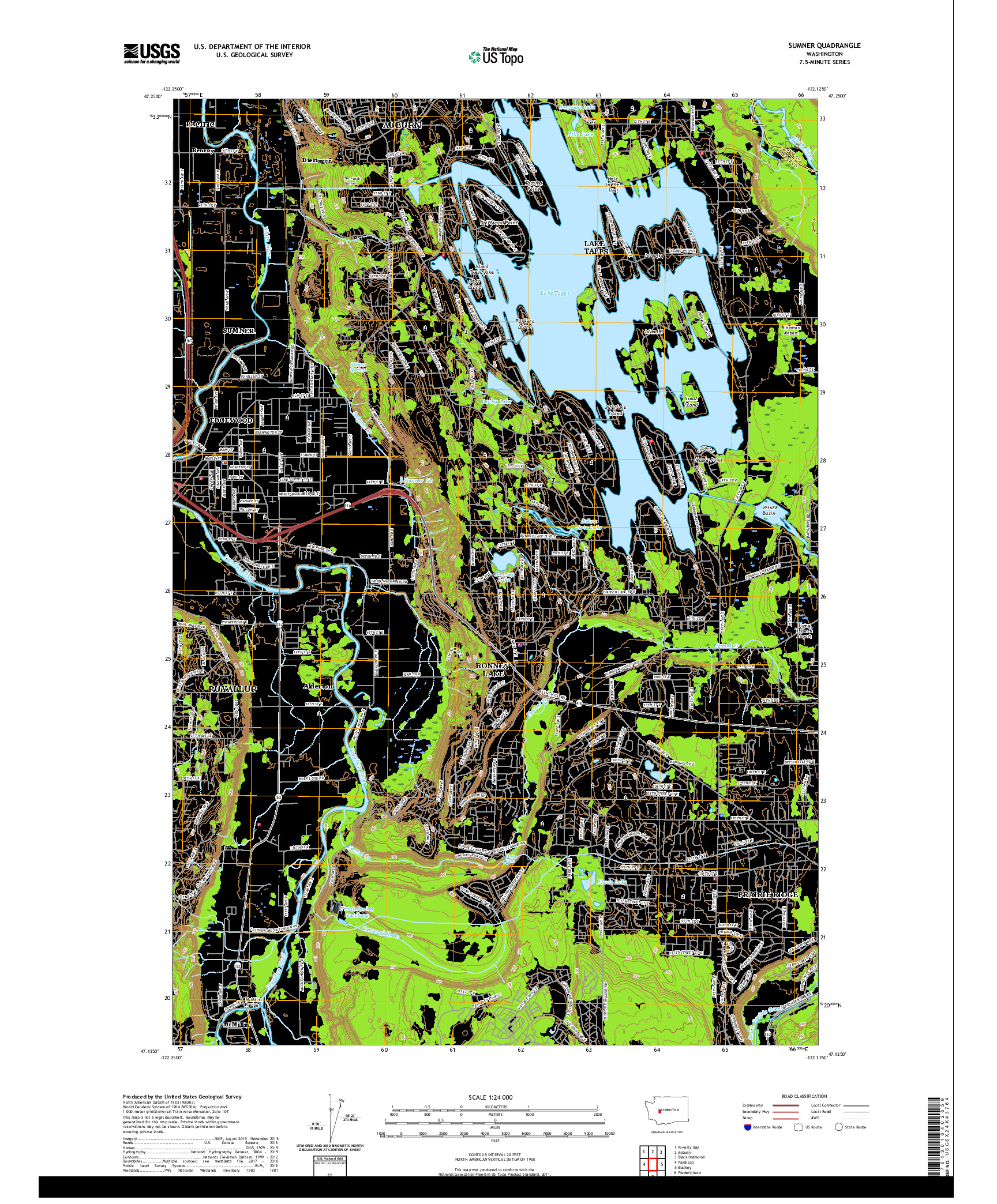 USGS US TOPO 7.5-MINUTE MAP FOR SUMNER, WA 2020