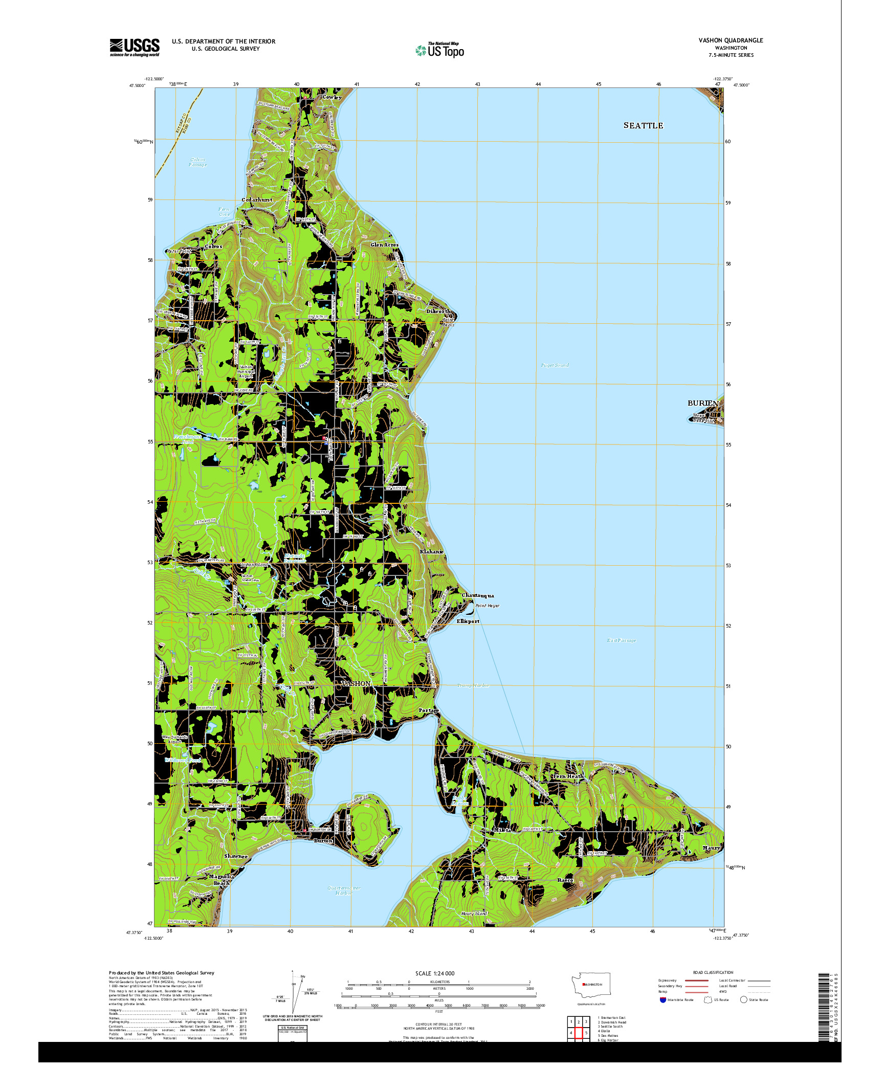 USGS US TOPO 7.5-MINUTE MAP FOR VASHON, WA 2020