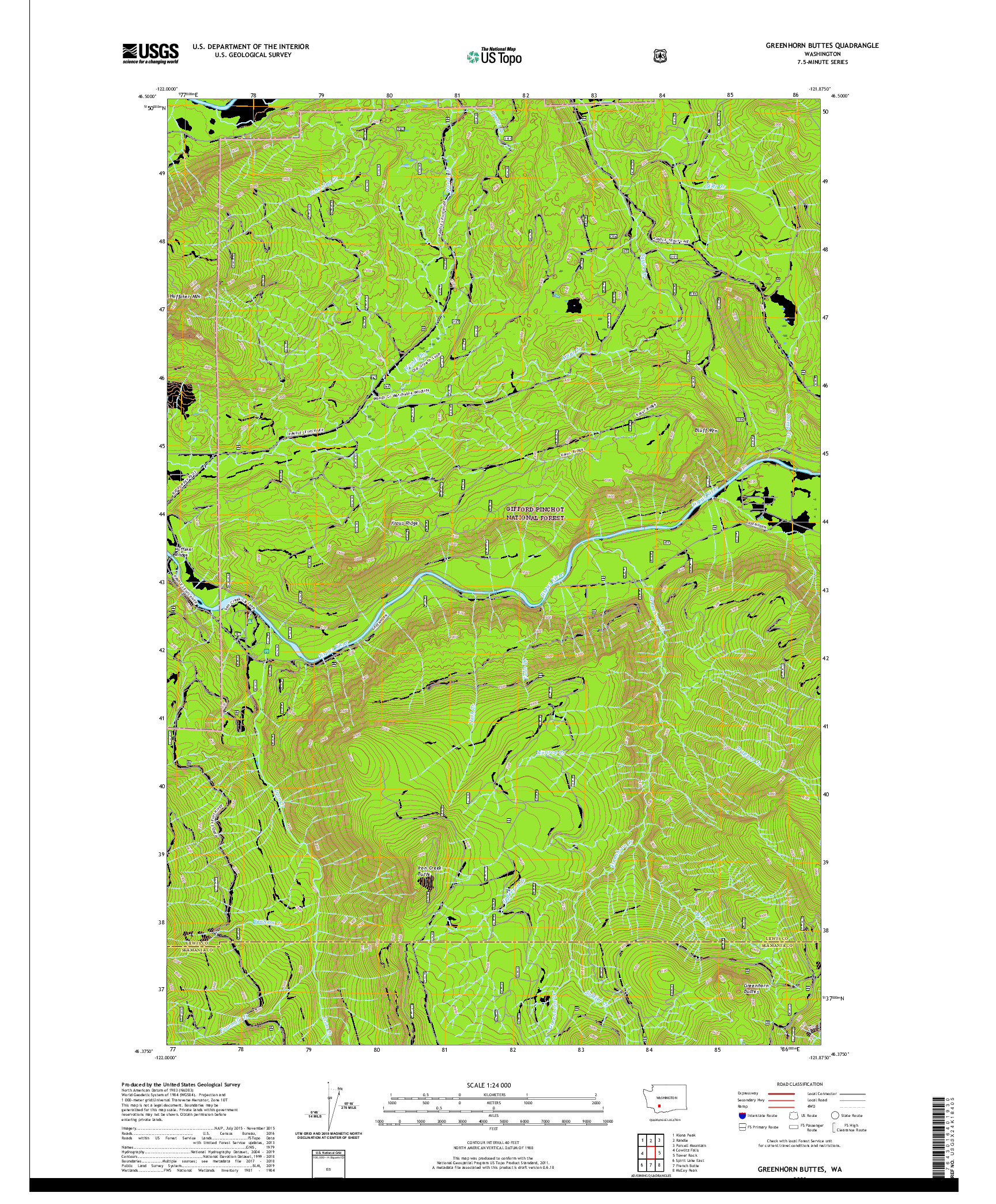 USGS US TOPO 7.5-MINUTE MAP FOR GREENHORN BUTTES, WA 2020