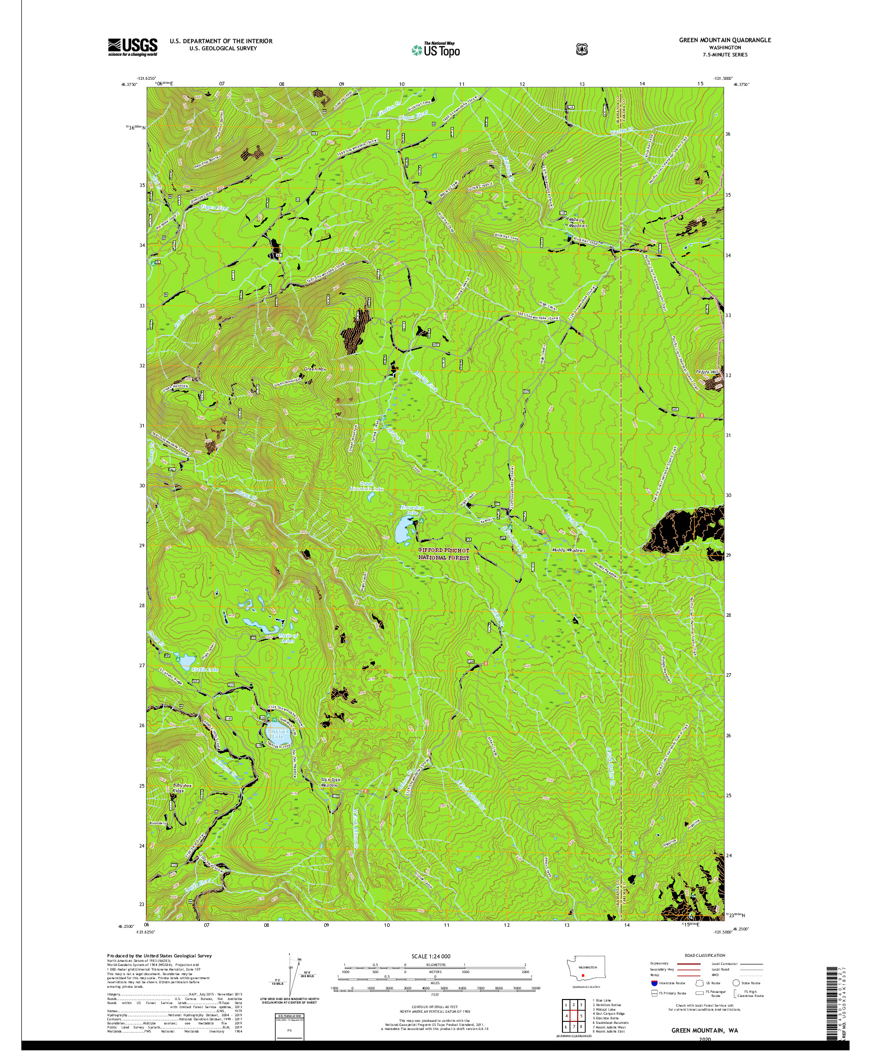 USGS US TOPO 7.5-MINUTE MAP FOR GREEN MOUNTAIN, WA 2020