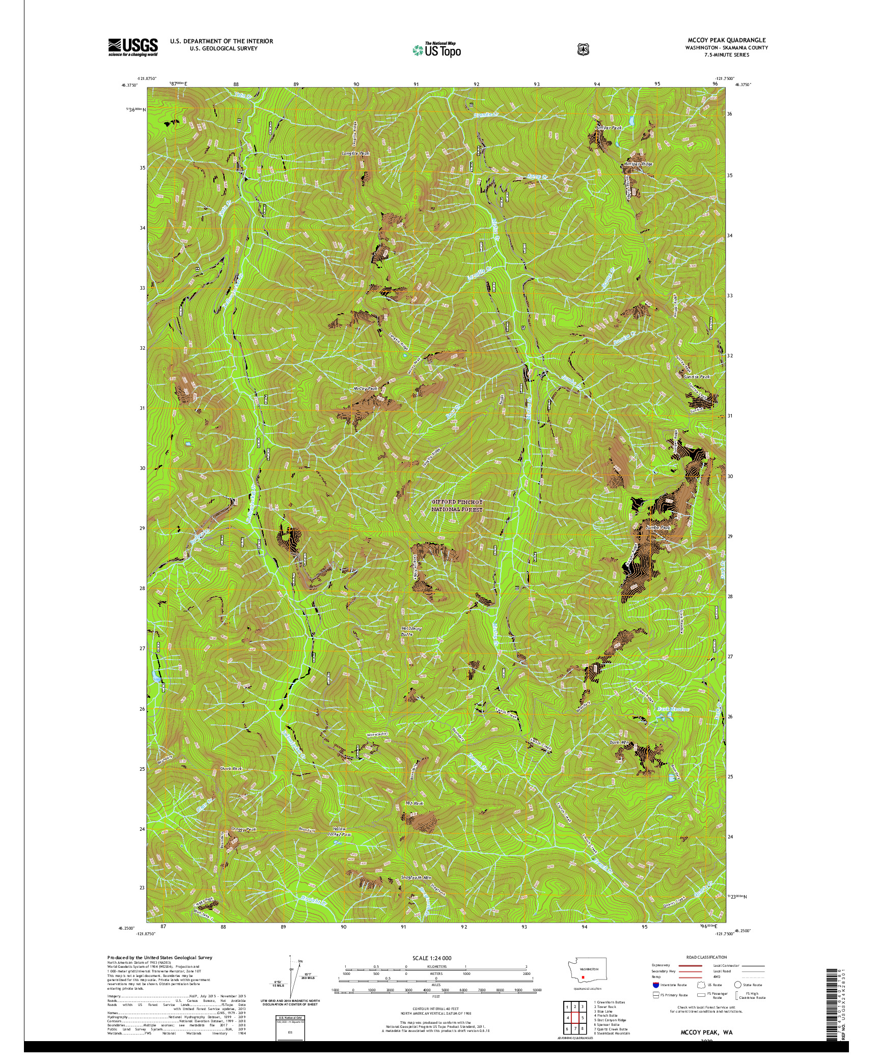 USGS US TOPO 7.5-MINUTE MAP FOR MCCOY PEAK, WA 2020