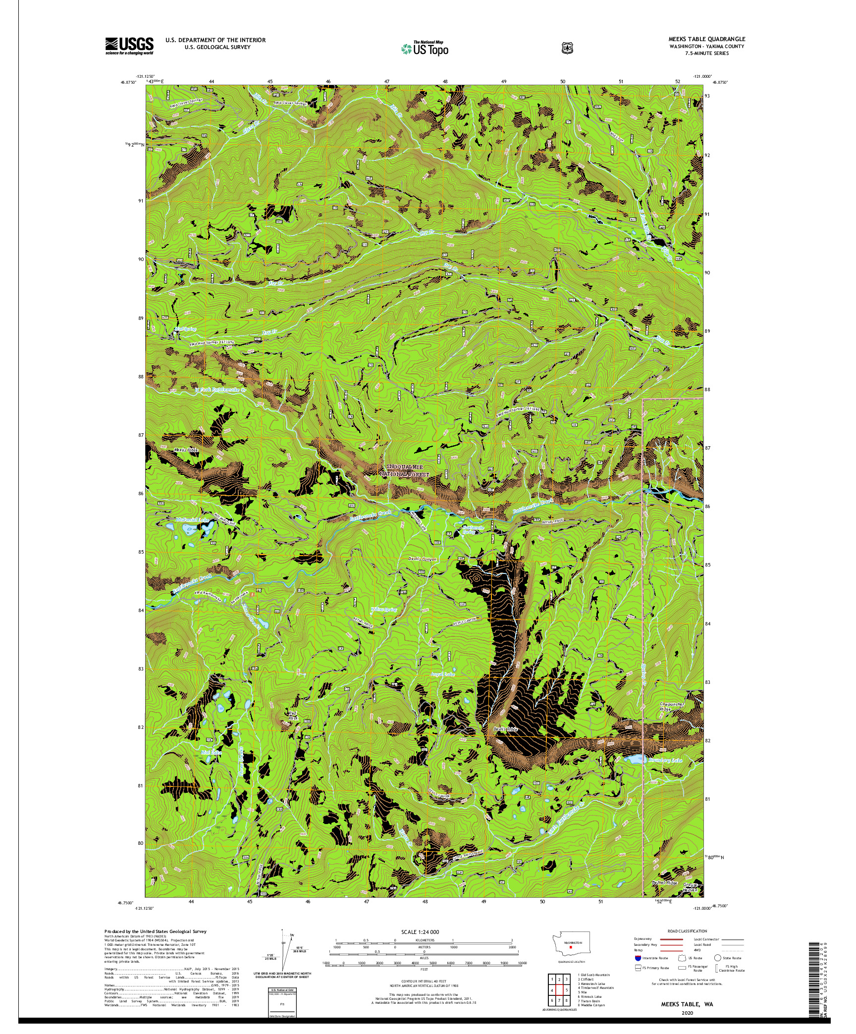 USGS US TOPO 7.5-MINUTE MAP FOR MEEKS TABLE, WA 2020