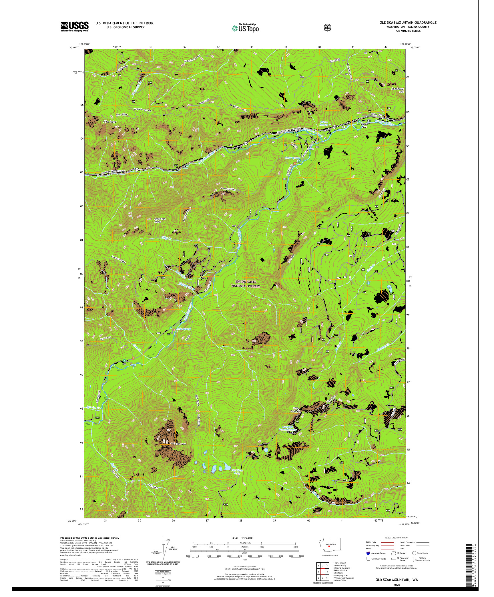 USGS US TOPO 7.5-MINUTE MAP FOR OLD SCAB MOUNTAIN, WA 2020