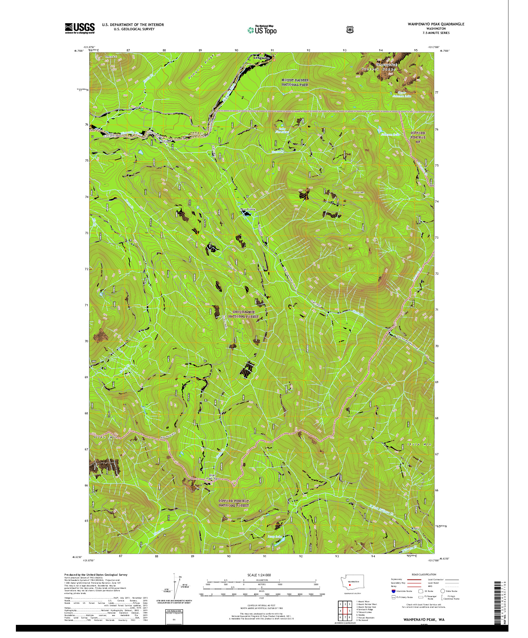 USGS US TOPO 7.5-MINUTE MAP FOR WAHPENAYO PEAK, WA 2020