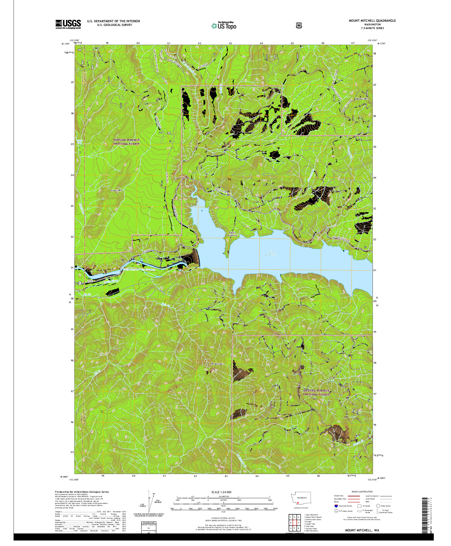 USGS US TOPO 7.5-MINUTE MAP FOR MOUNT MITCHELL, WA 2020