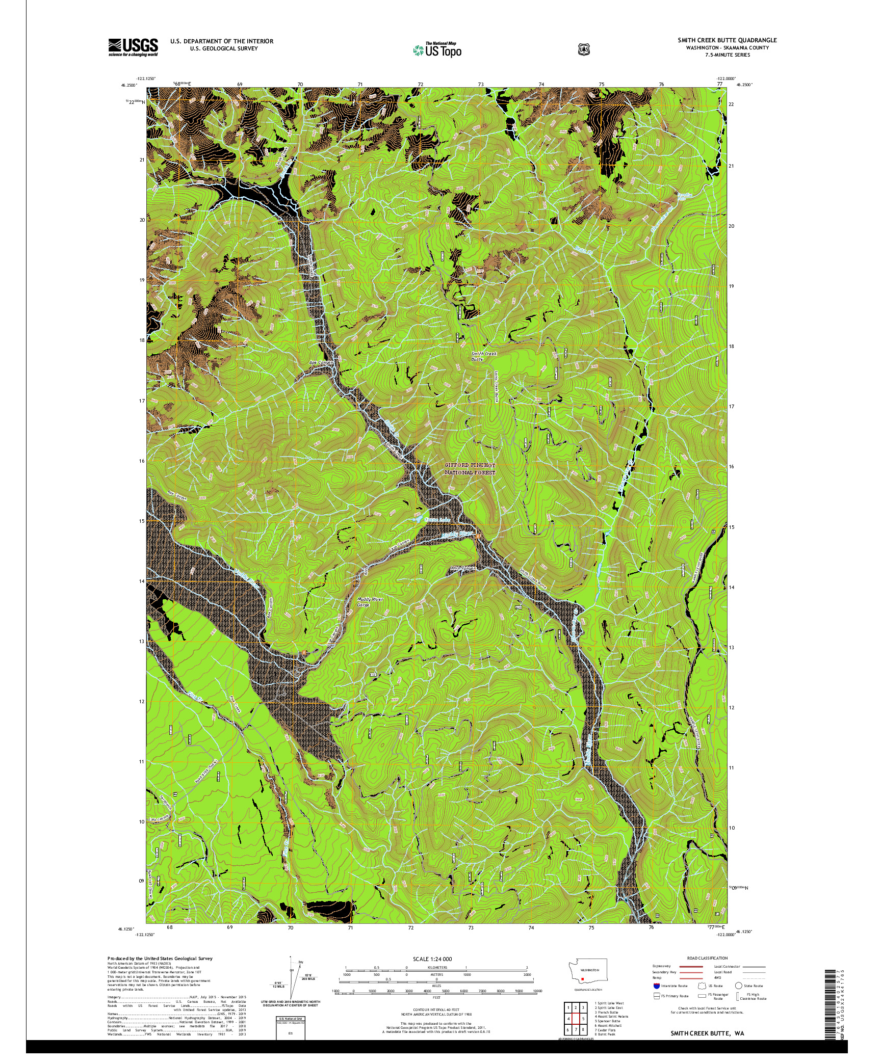 USGS US TOPO 7.5-MINUTE MAP FOR SMITH CREEK BUTTE, WA 2020