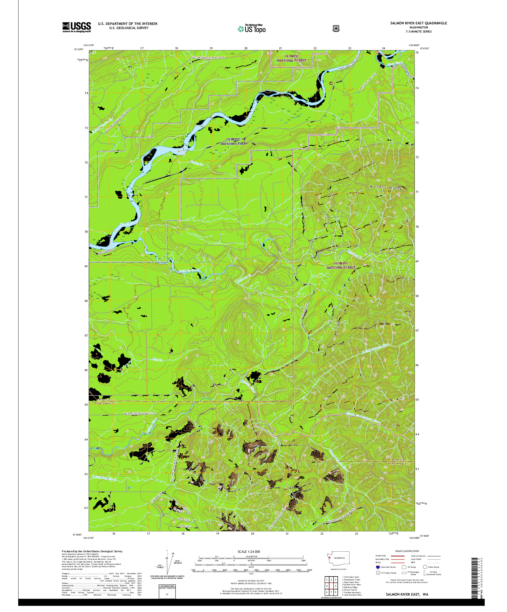 USGS US TOPO 7.5-MINUTE MAP FOR SALMON RIVER EAST, WA 2020