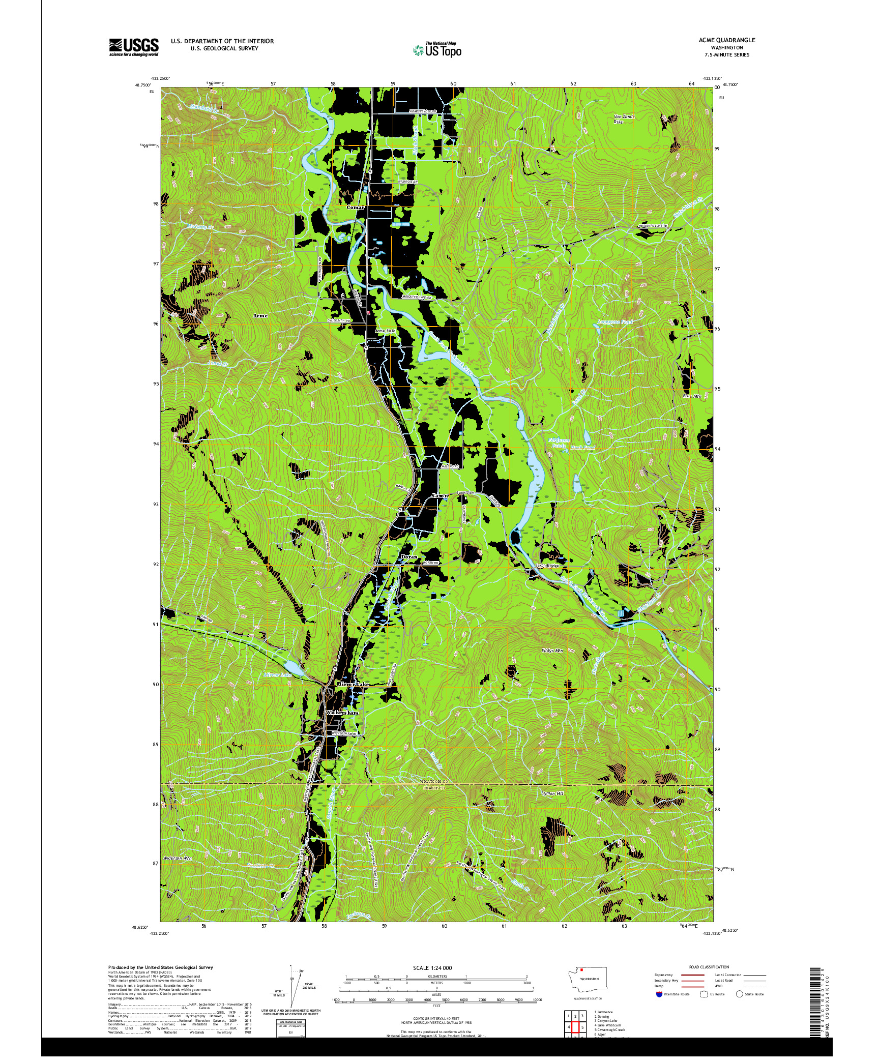 USGS US TOPO 7.5-MINUTE MAP FOR ACME, WA 2020