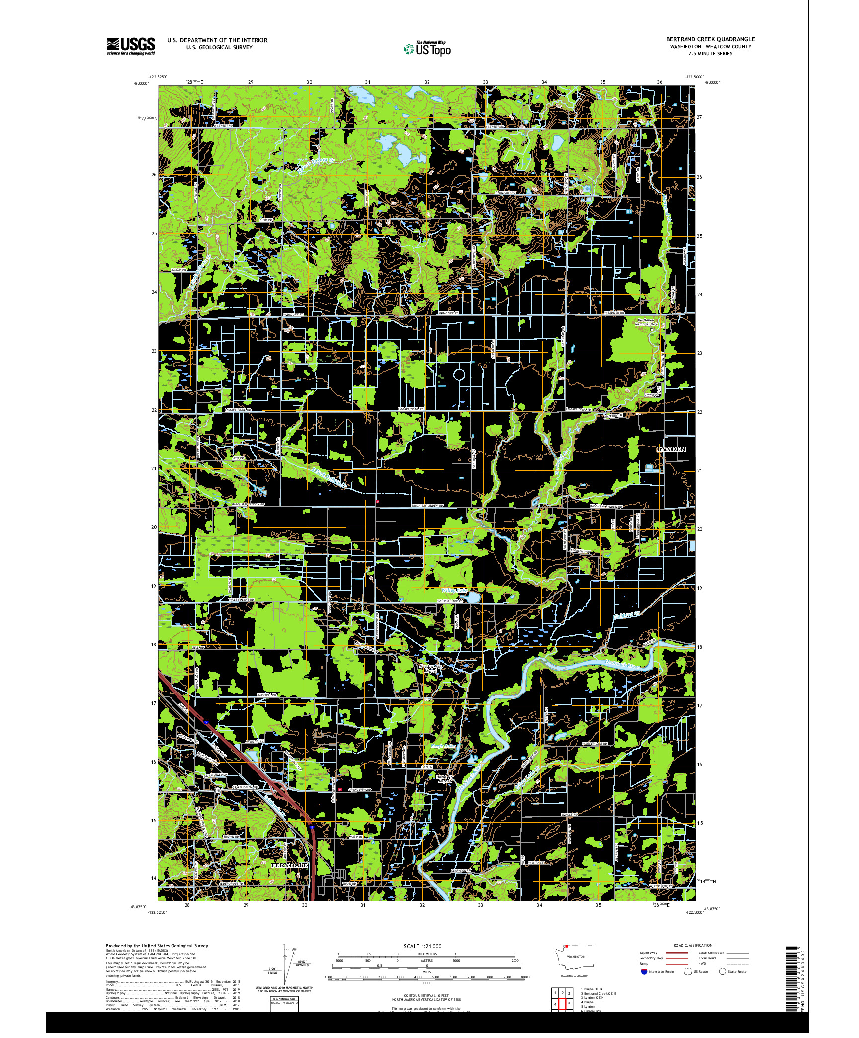 USGS US TOPO 7.5-MINUTE MAP FOR BERTRAND CREEK, WA,BC 2020