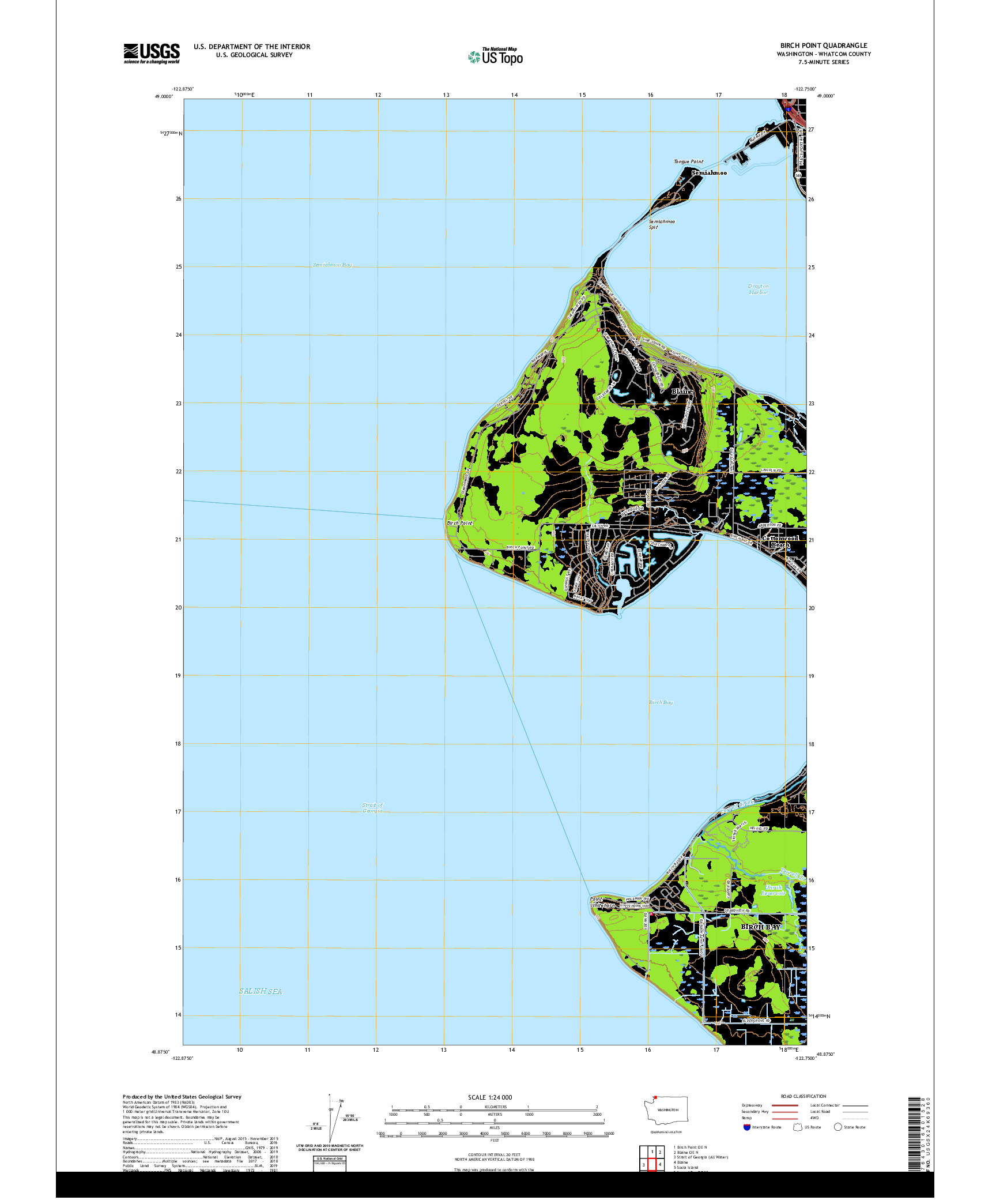 USGS US TOPO 7.5-MINUTE MAP FOR BIRCH POINT, WA,BC 2020