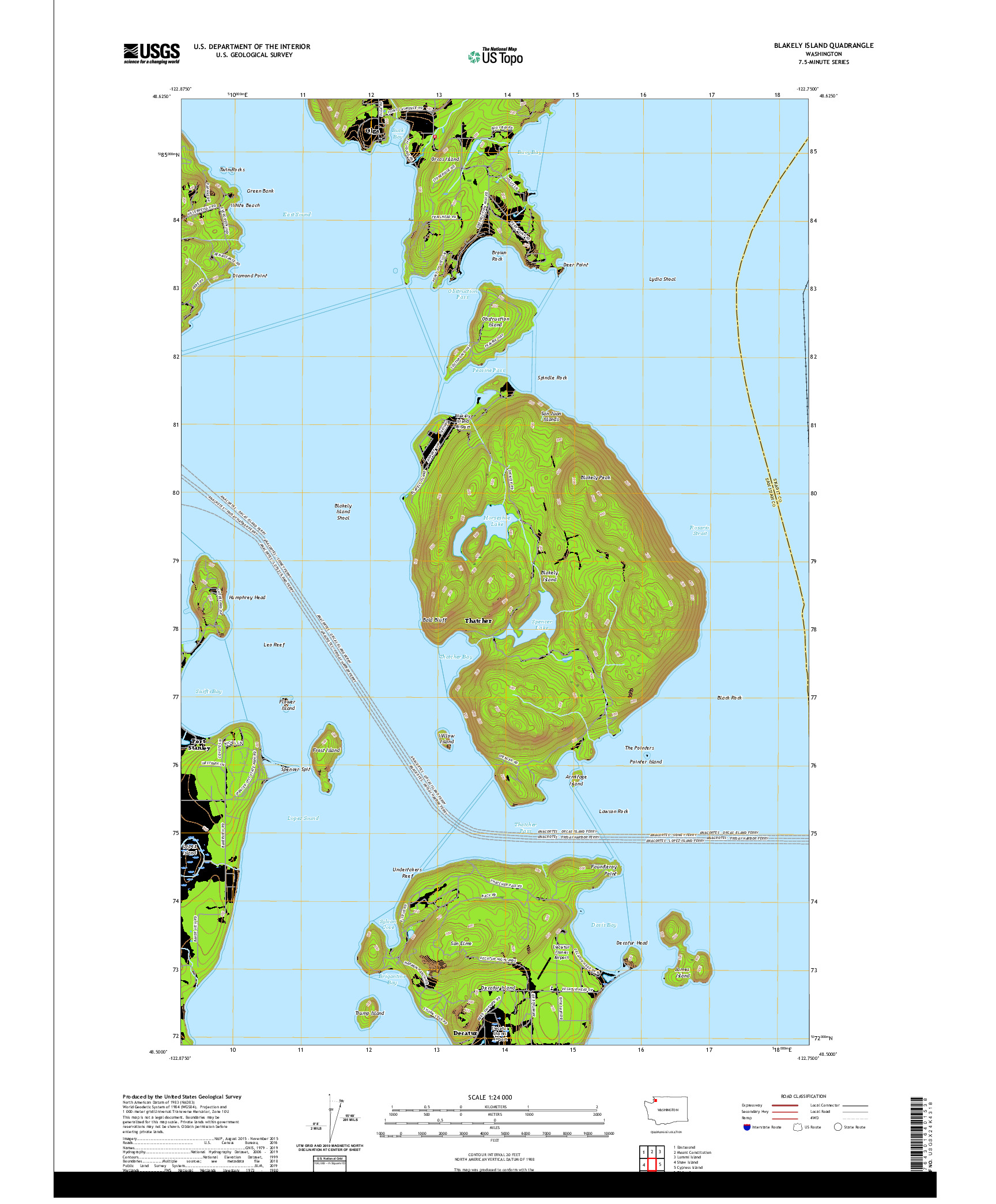 USGS US TOPO 7.5-MINUTE MAP FOR BLAKELY ISLAND, WA 2020