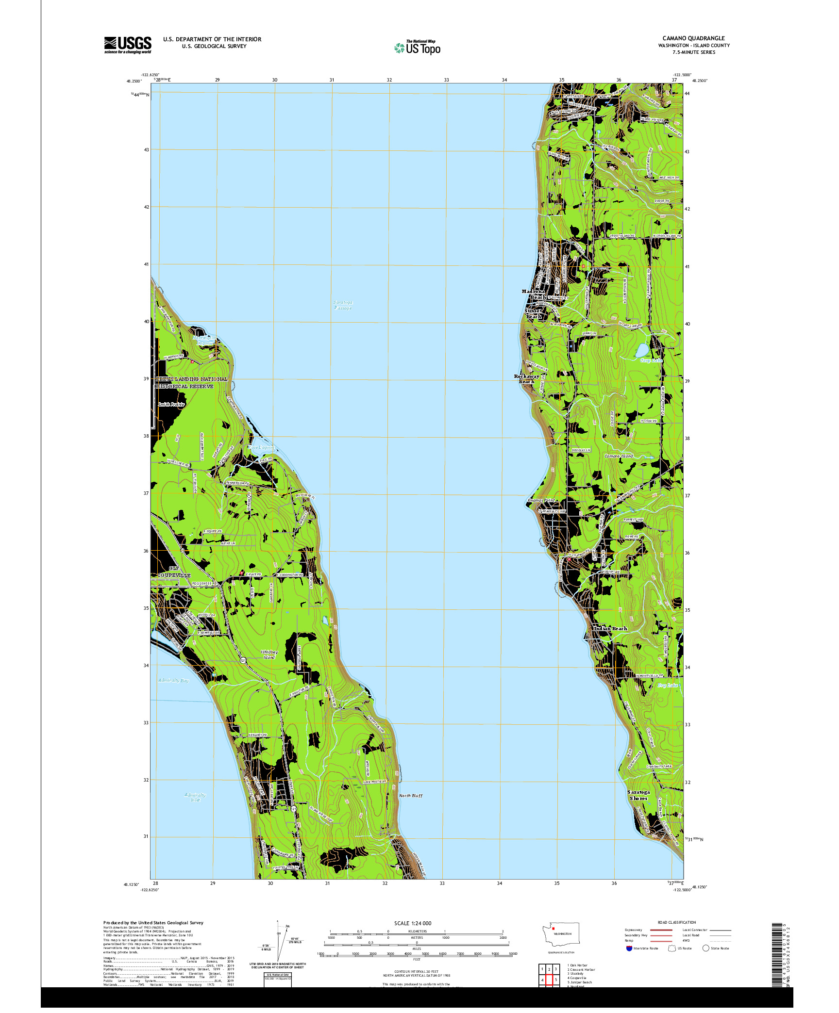 USGS US TOPO 7.5-MINUTE MAP FOR CAMANO, WA 2020