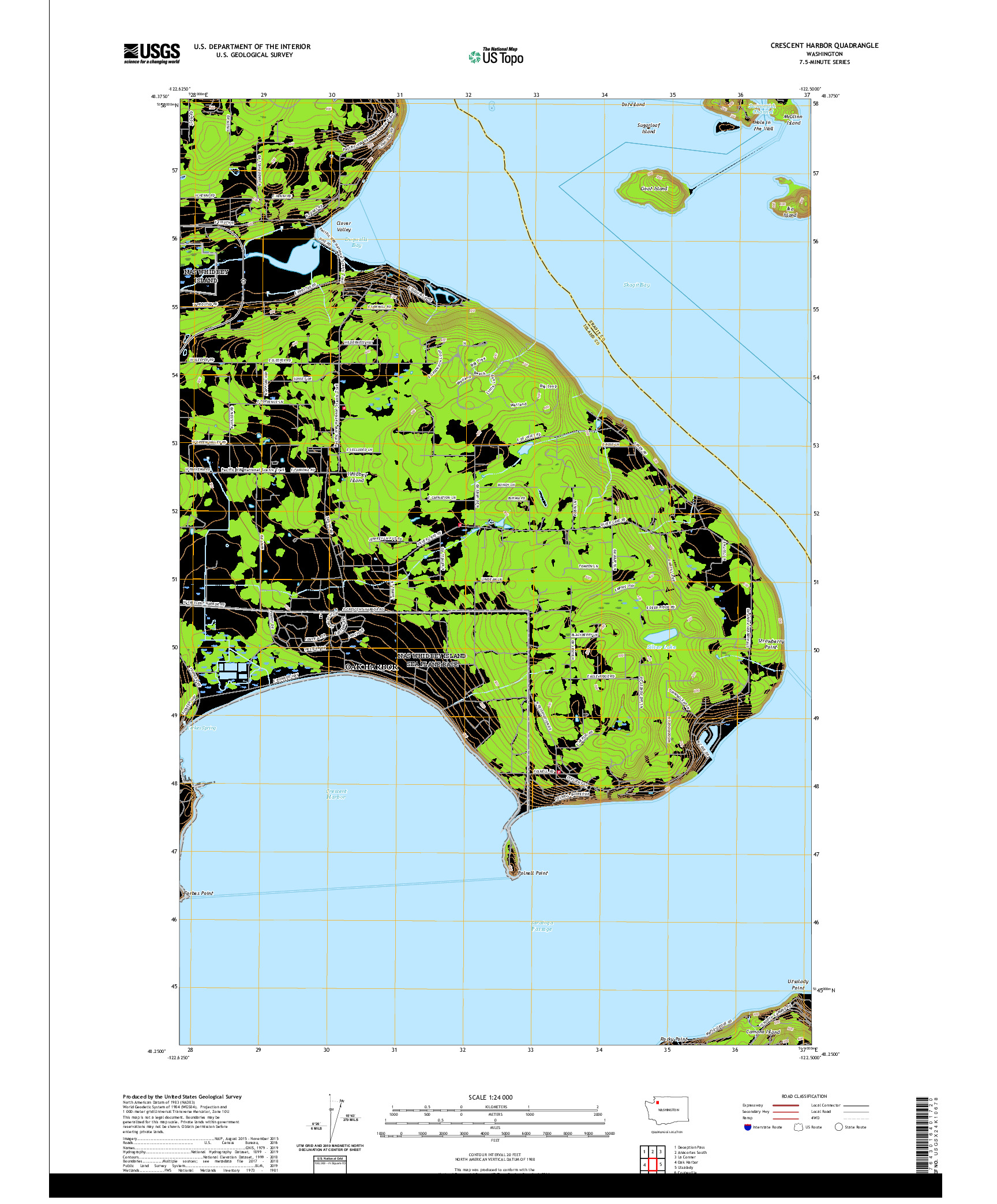 USGS US TOPO 7.5-MINUTE MAP FOR CRESCENT HARBOR, WA 2020