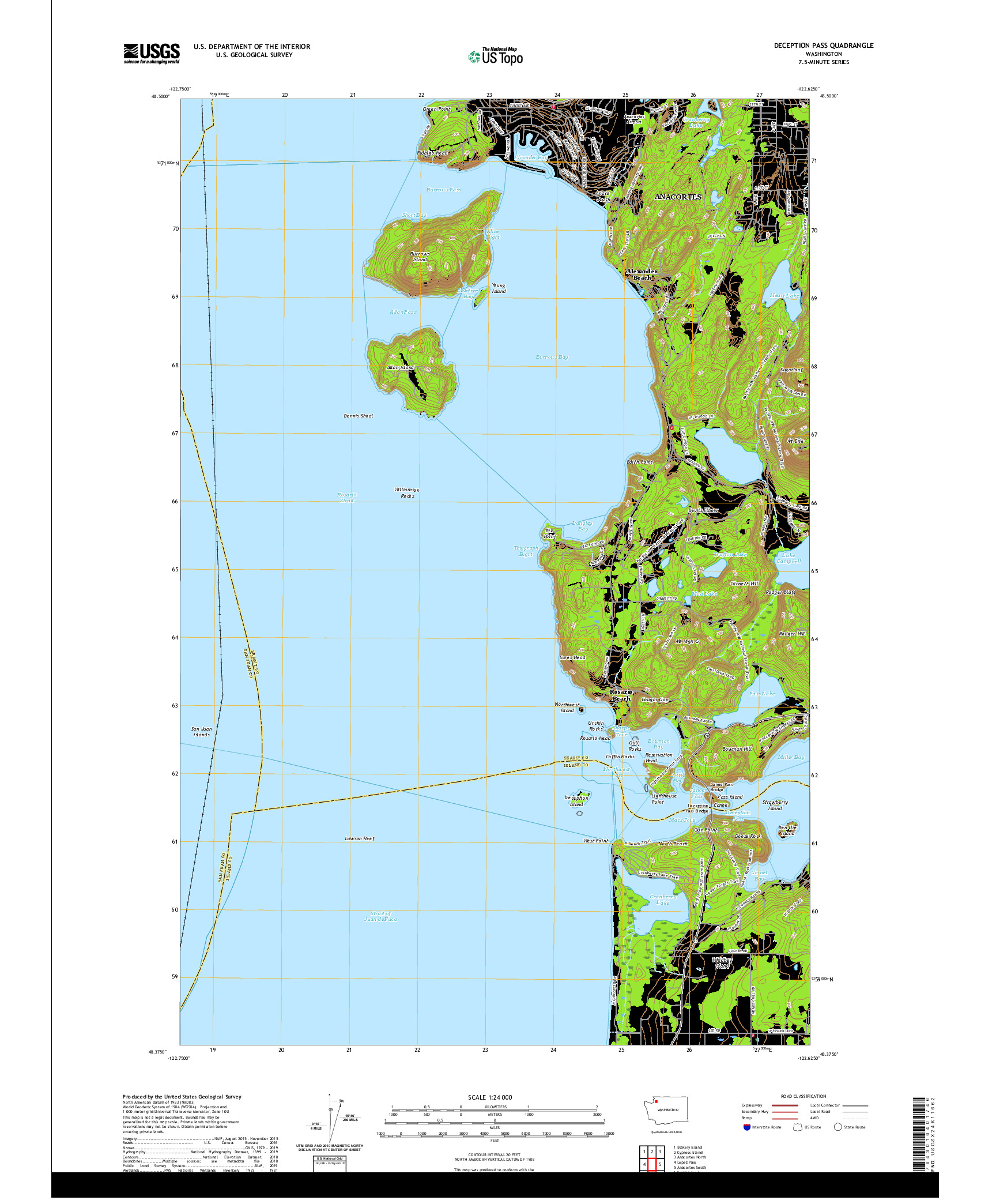 USGS US TOPO 7.5-MINUTE MAP FOR DECEPTION PASS, WA 2020