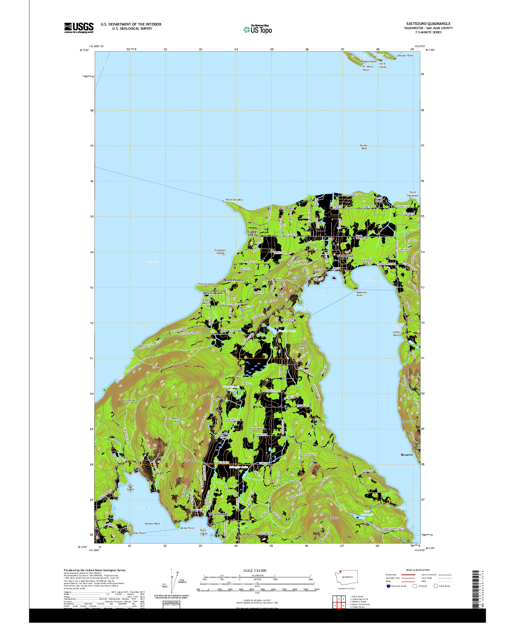 USGS US TOPO 7.5-MINUTE MAP FOR EASTSOUND, WA 2020