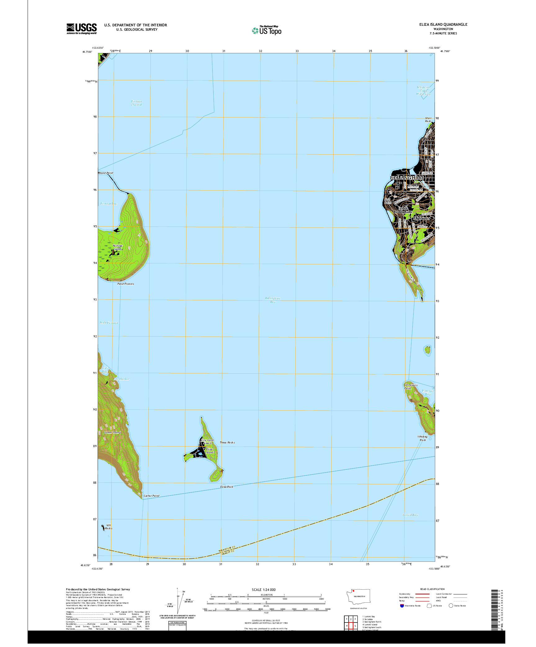 USGS US TOPO 7.5-MINUTE MAP FOR ELIZA ISLAND, WA 2020