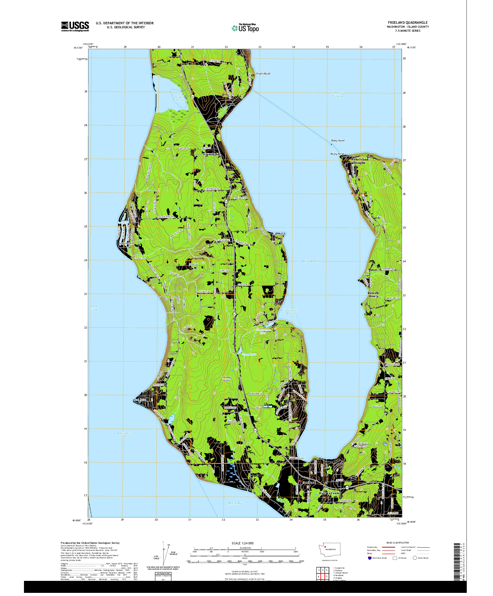 USGS US TOPO 7.5-MINUTE MAP FOR FREELAND, WA 2020