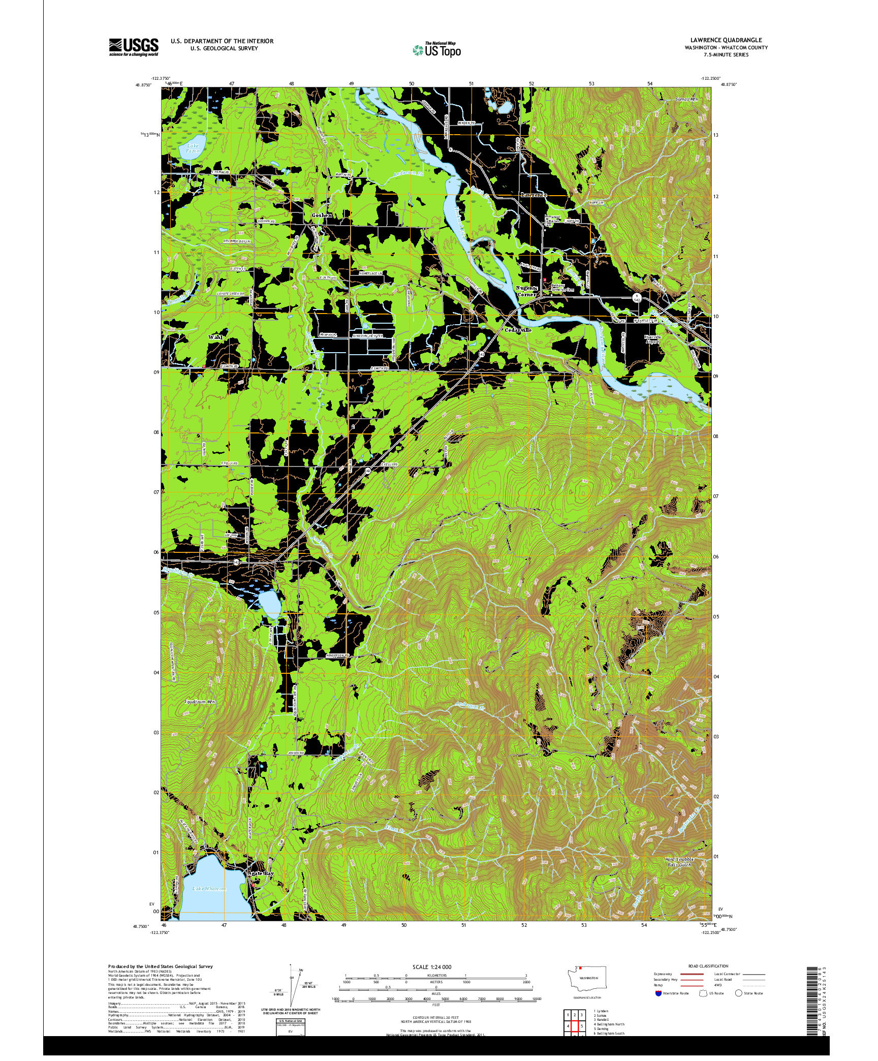 USGS US TOPO 7.5-MINUTE MAP FOR LAWRENCE, WA 2020