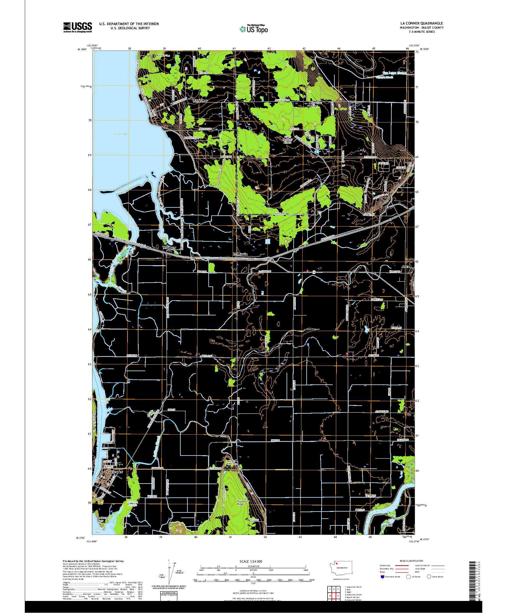 USGS US TOPO 7.5-MINUTE MAP FOR LA CONNER, WA 2020