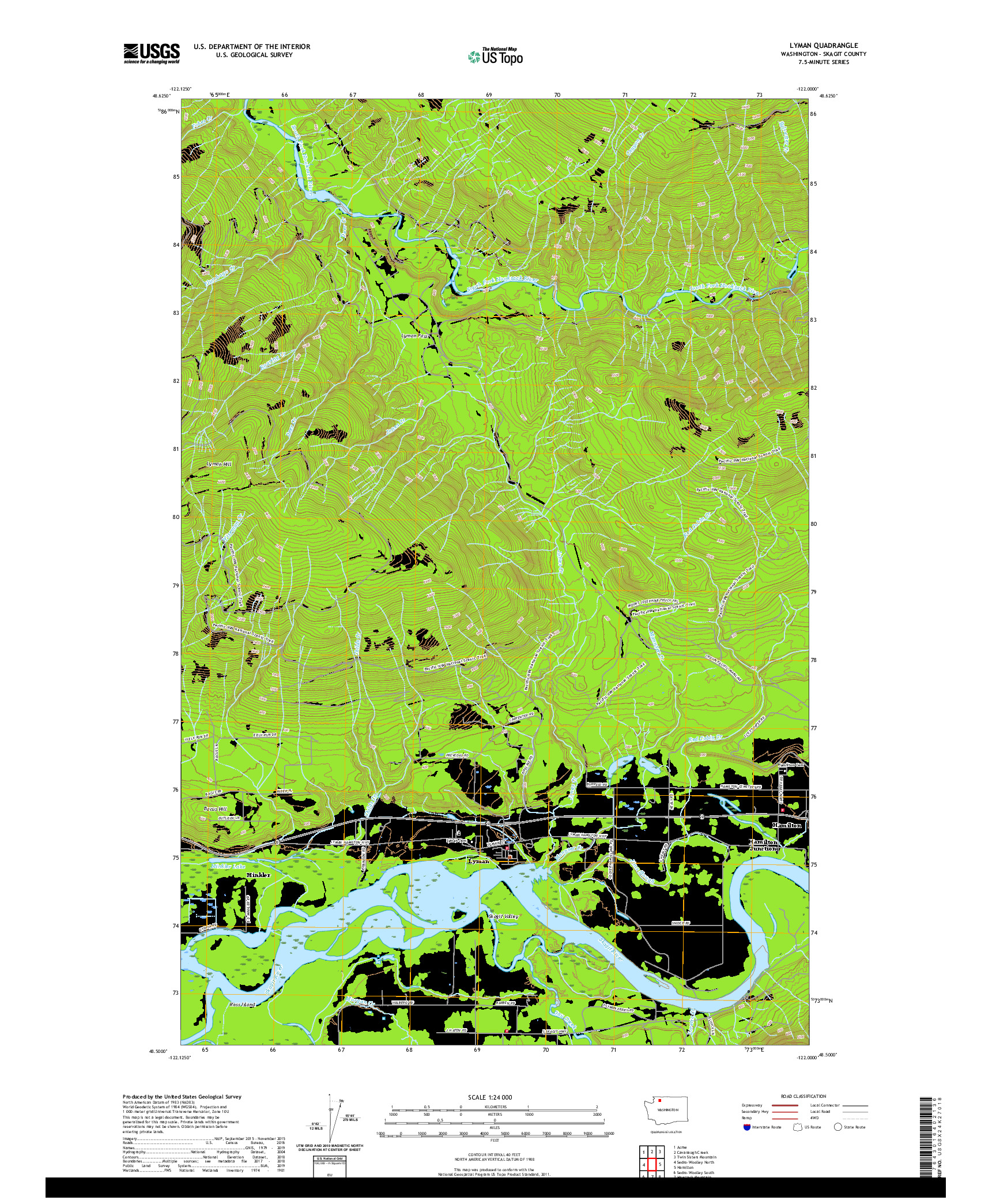 USGS US TOPO 7.5-MINUTE MAP FOR LYMAN, WA 2020