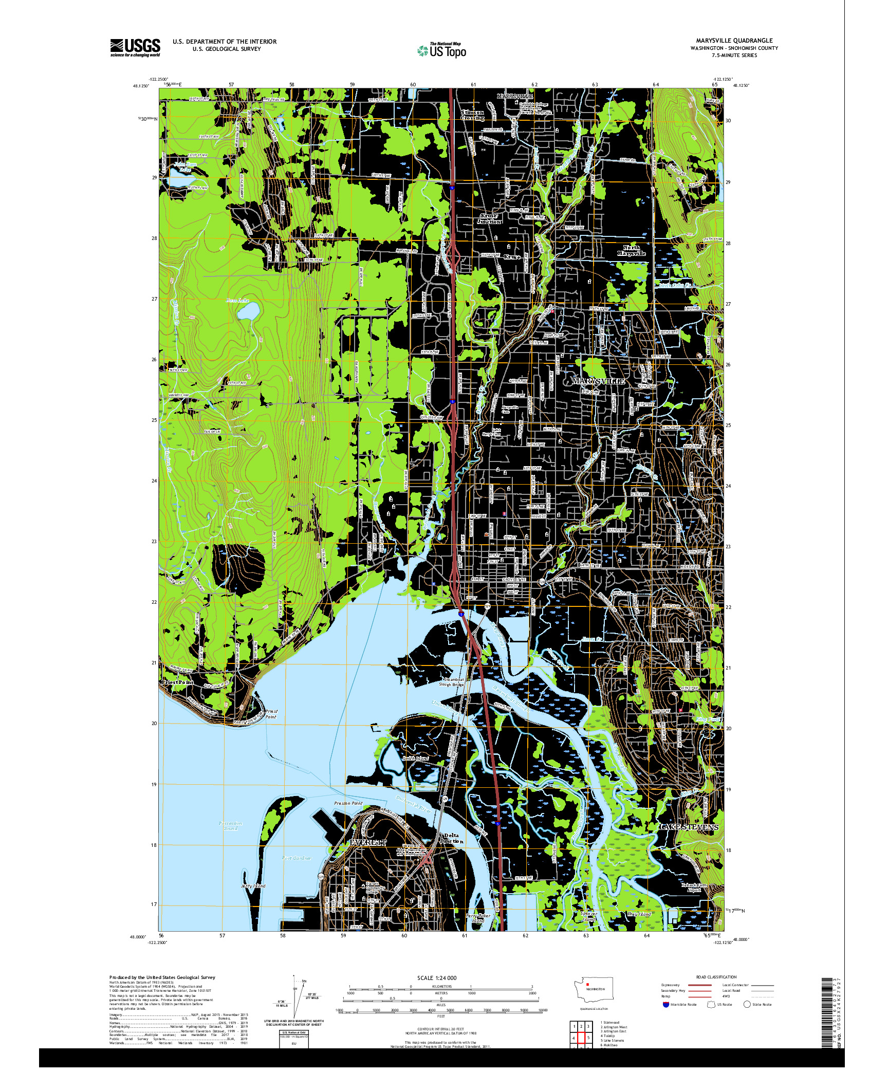 USGS US TOPO 7.5-MINUTE MAP FOR MARYSVILLE, WA 2020