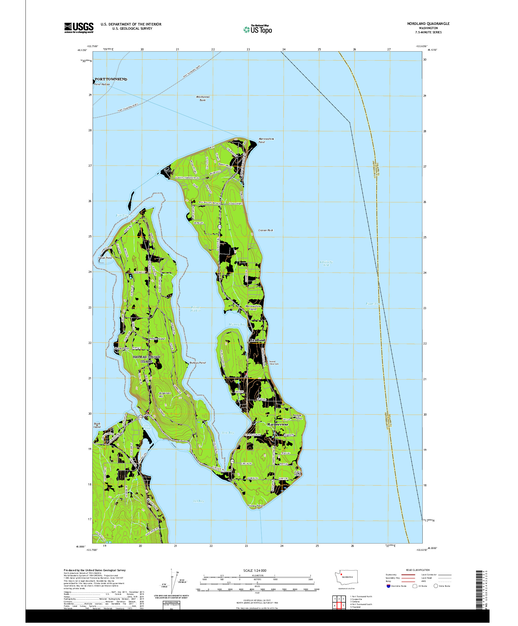 USGS US TOPO 7.5-MINUTE MAP FOR NORDLAND, WA 2020