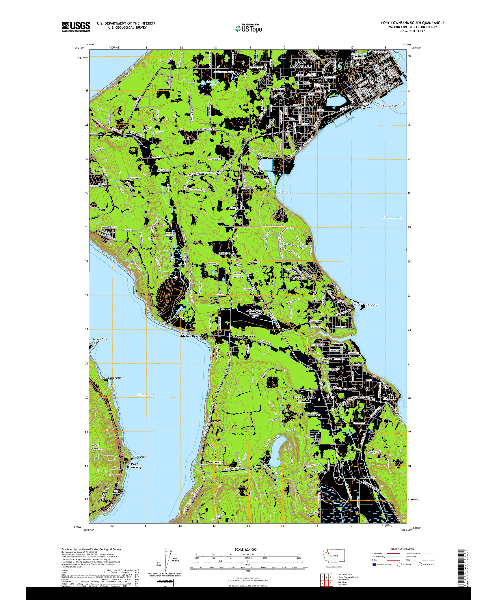 USGS US TOPO 7.5-MINUTE MAP FOR PORT TOWNSEND SOUTH, WA 2020