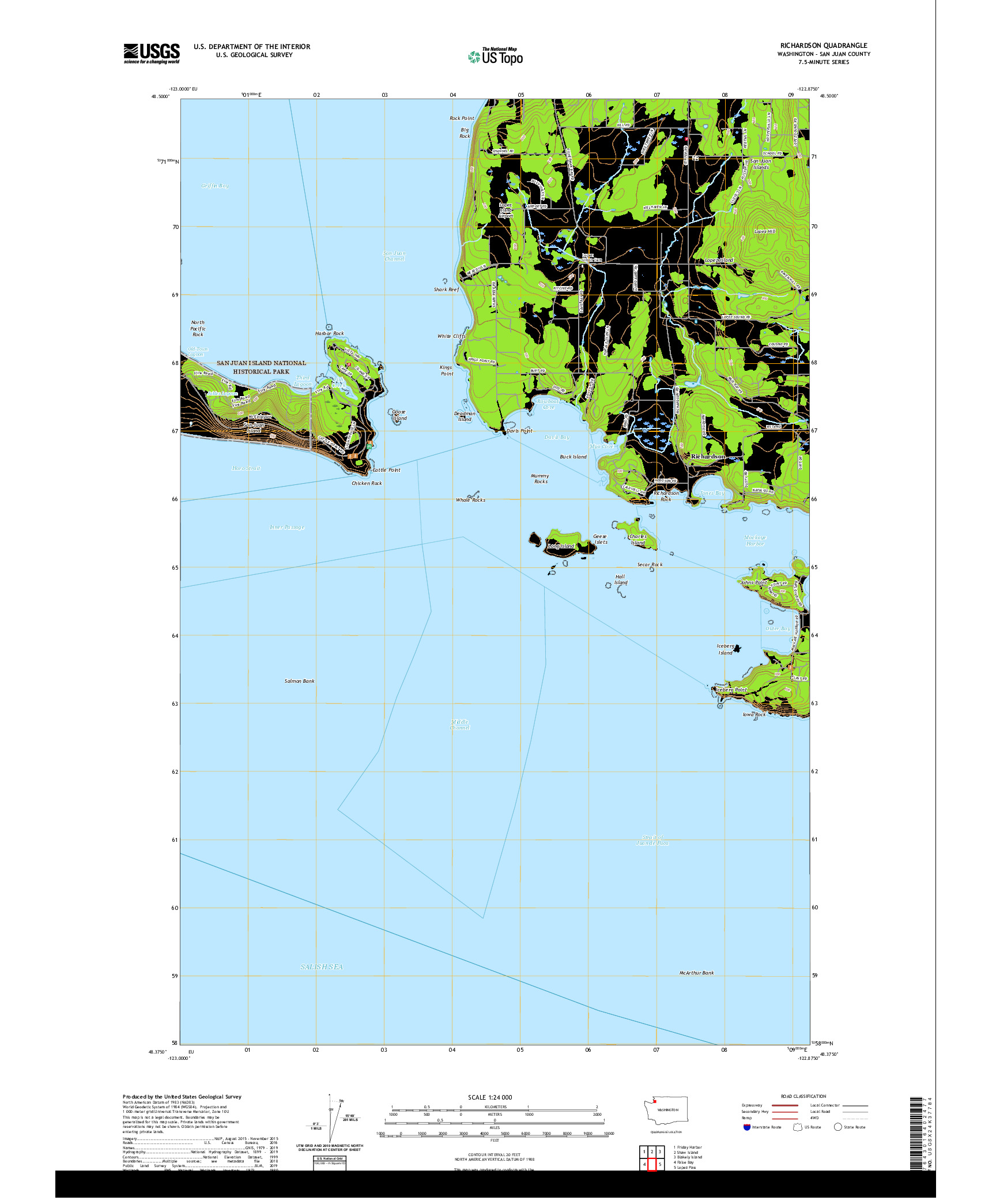 USGS US TOPO 7.5-MINUTE MAP FOR RICHARDSON, WA 2020