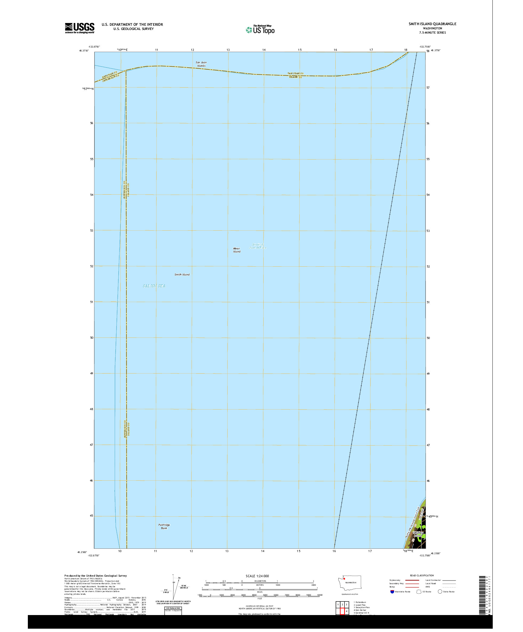 USGS US TOPO 7.5-MINUTE MAP FOR SMITH ISLAND, WA 2020