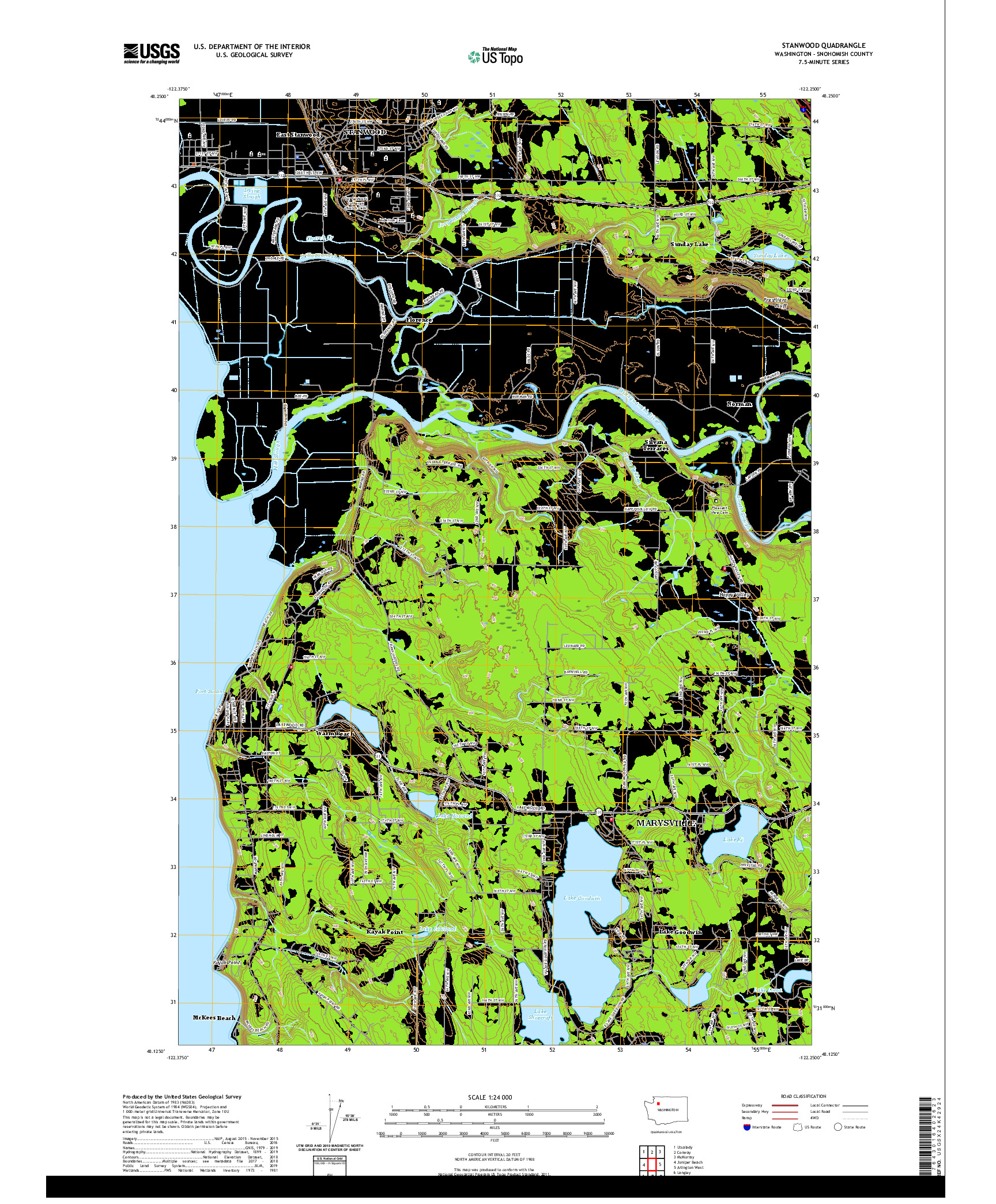 USGS US TOPO 7.5-MINUTE MAP FOR STANWOOD, WA 2020