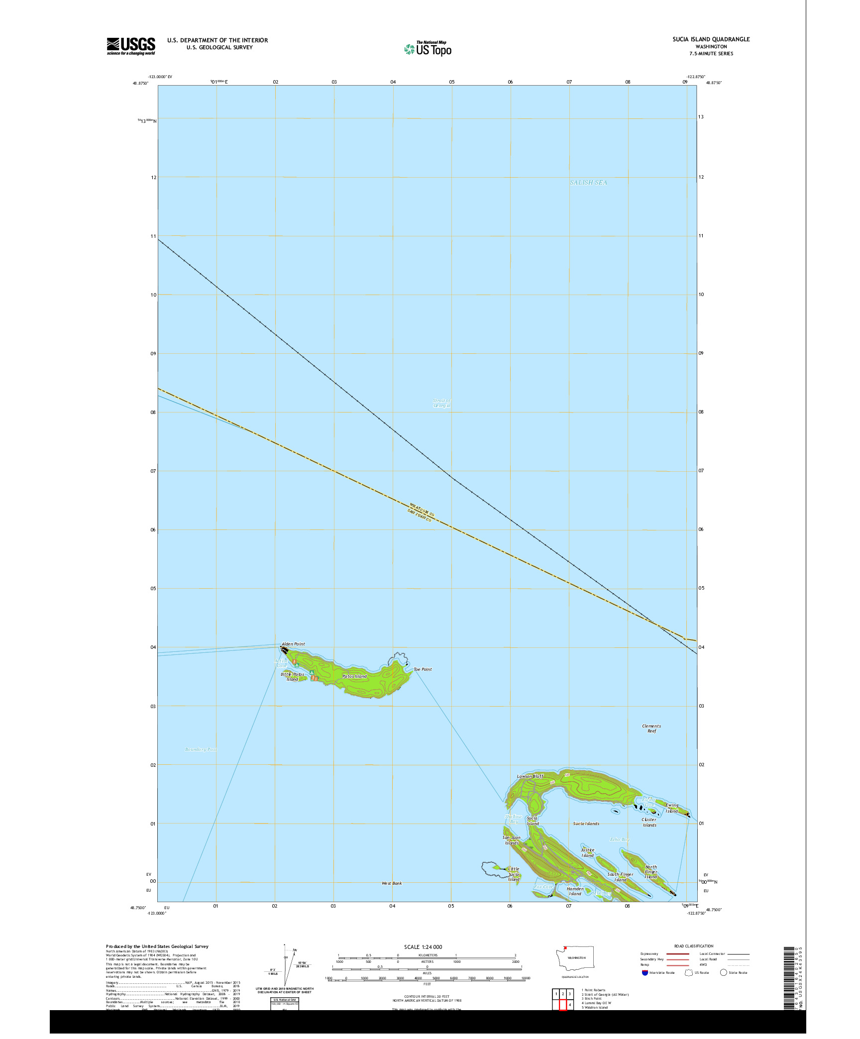 USGS US TOPO 7.5-MINUTE MAP FOR SUCIA ISLAND, WA 2020