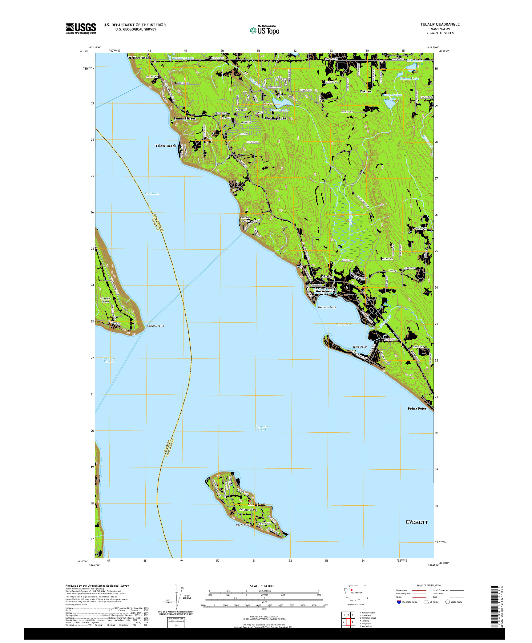 USGS US TOPO 7.5-MINUTE MAP FOR TULALIP, WA 2020