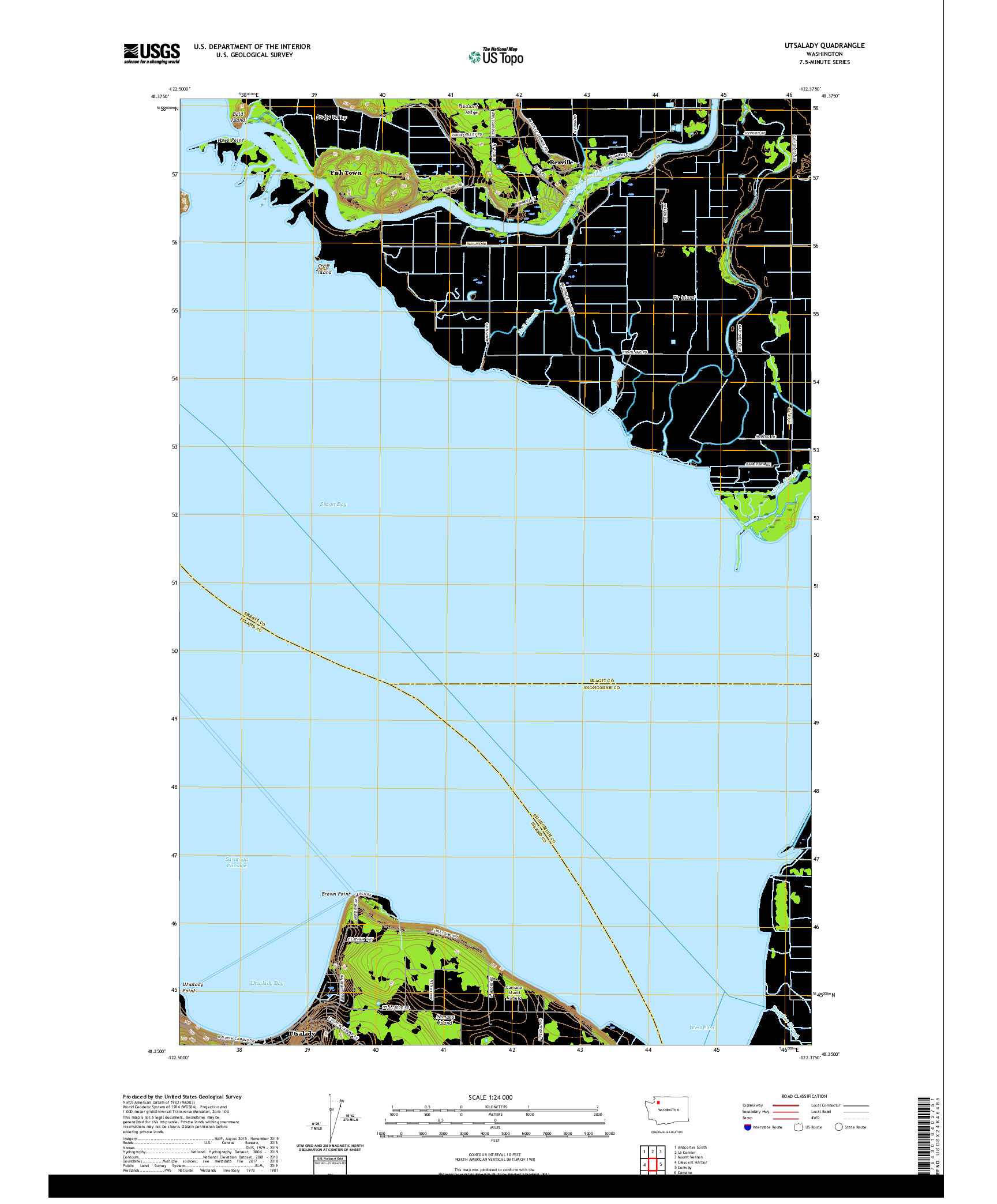 USGS US TOPO 7.5-MINUTE MAP FOR UTSALADY, WA 2020