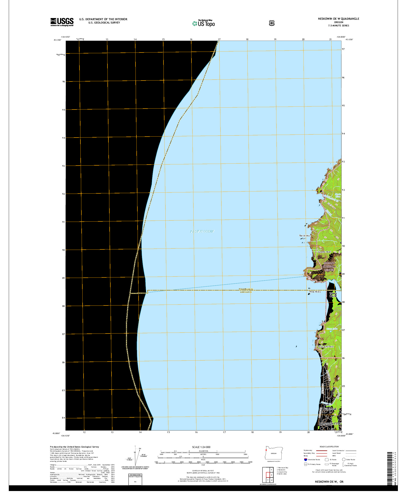 USGS US TOPO 7.5-MINUTE MAP FOR NESKOWIN OE W, OR 2020