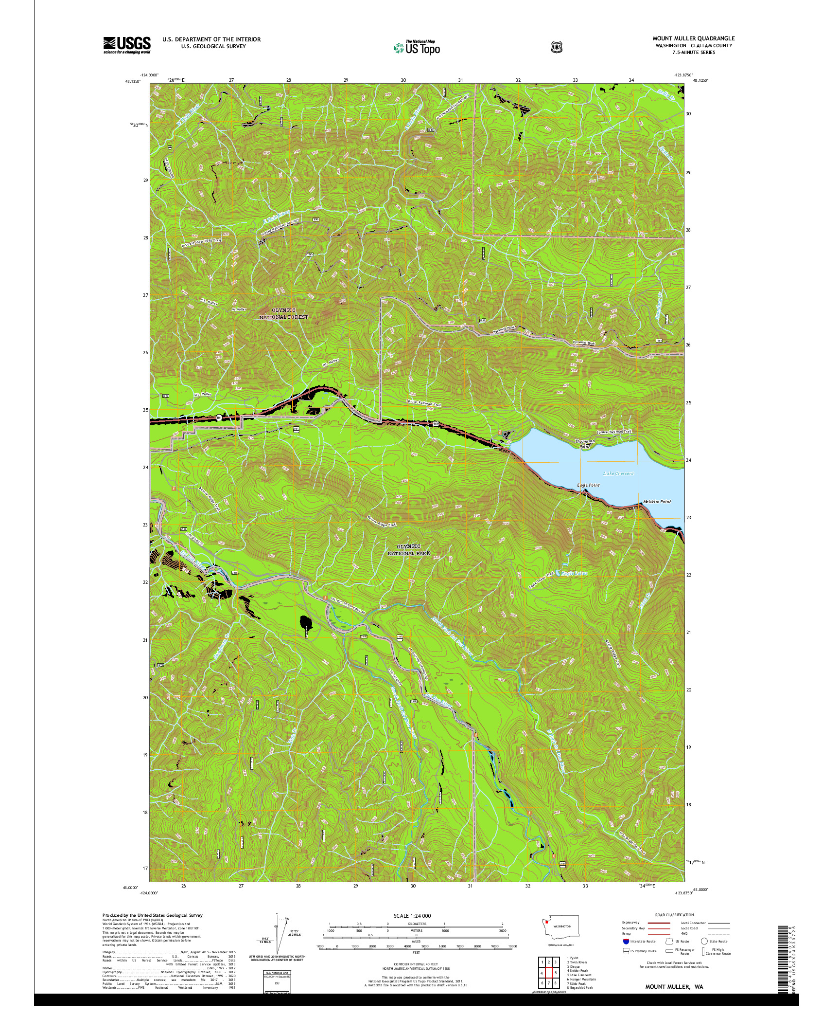 USGS US TOPO 7.5-MINUTE MAP FOR MOUNT MULLER, WA 2020