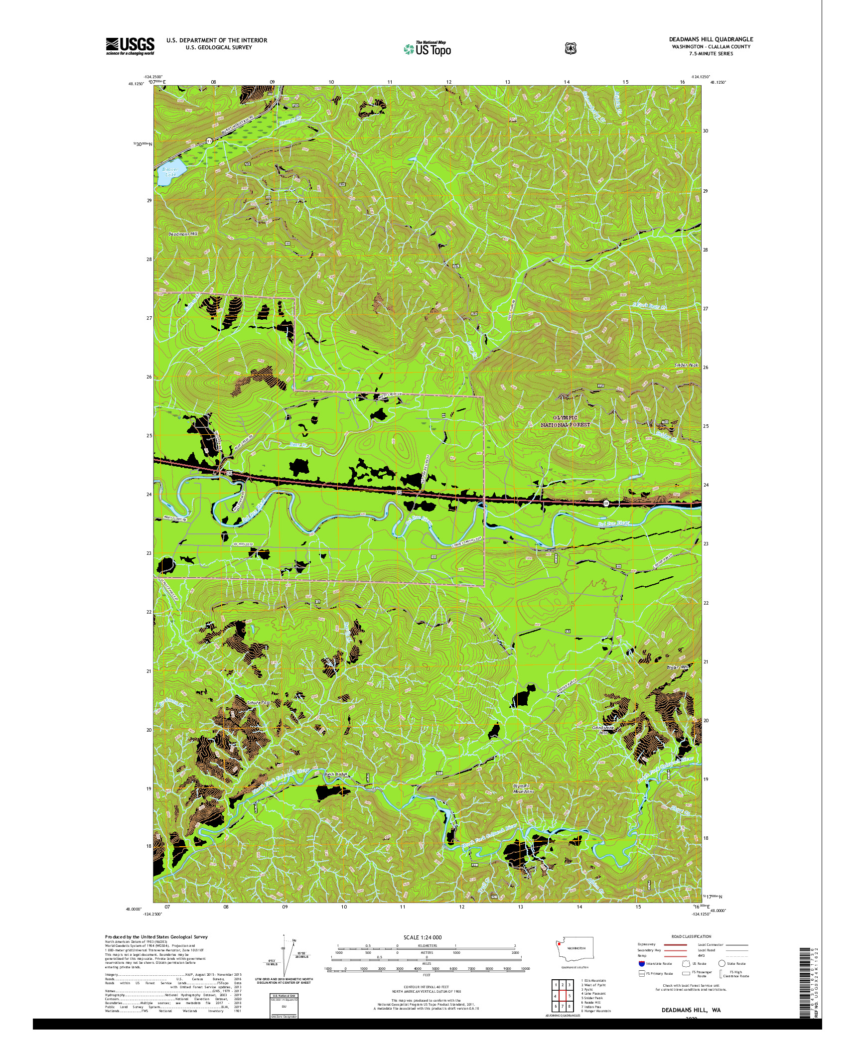 USGS US TOPO 7.5-MINUTE MAP FOR DEADMANS HILL, WA 2020