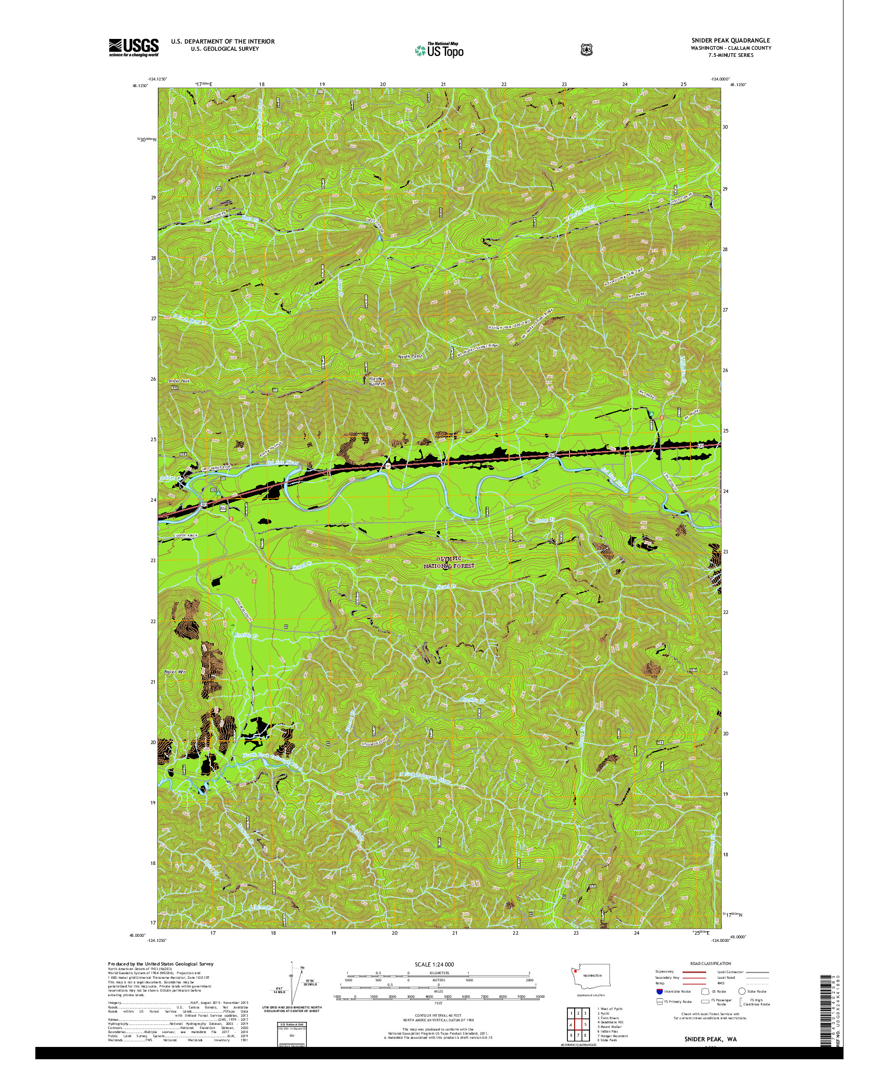 USGS US TOPO 7.5-MINUTE MAP FOR SNIDER PEAK, WA 2020