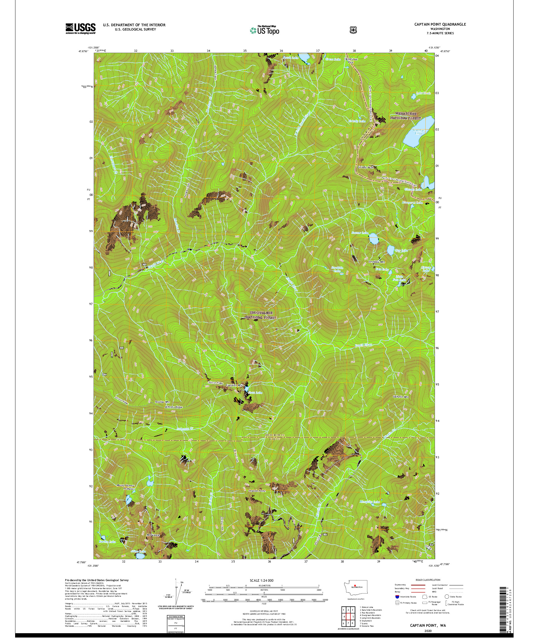 USGS US TOPO 7.5-MINUTE MAP FOR CAPTAIN POINT, WA 2020