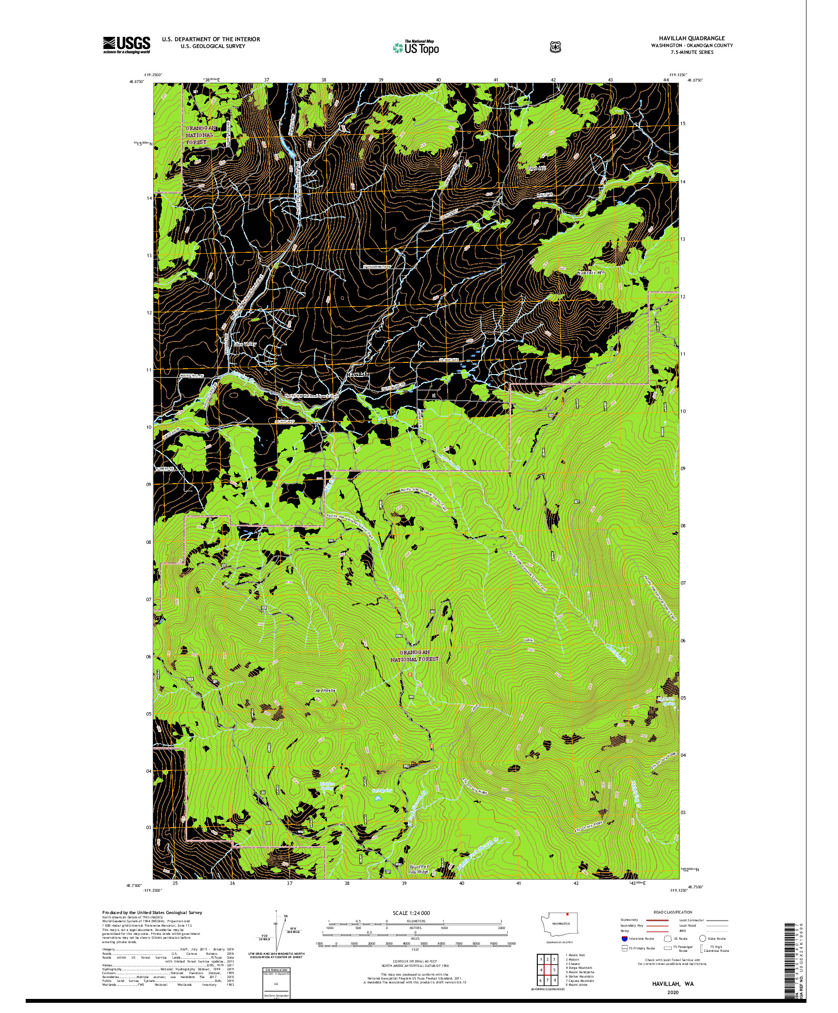 USGS US TOPO 7.5-MINUTE MAP FOR HAVILLAH, WA 2020