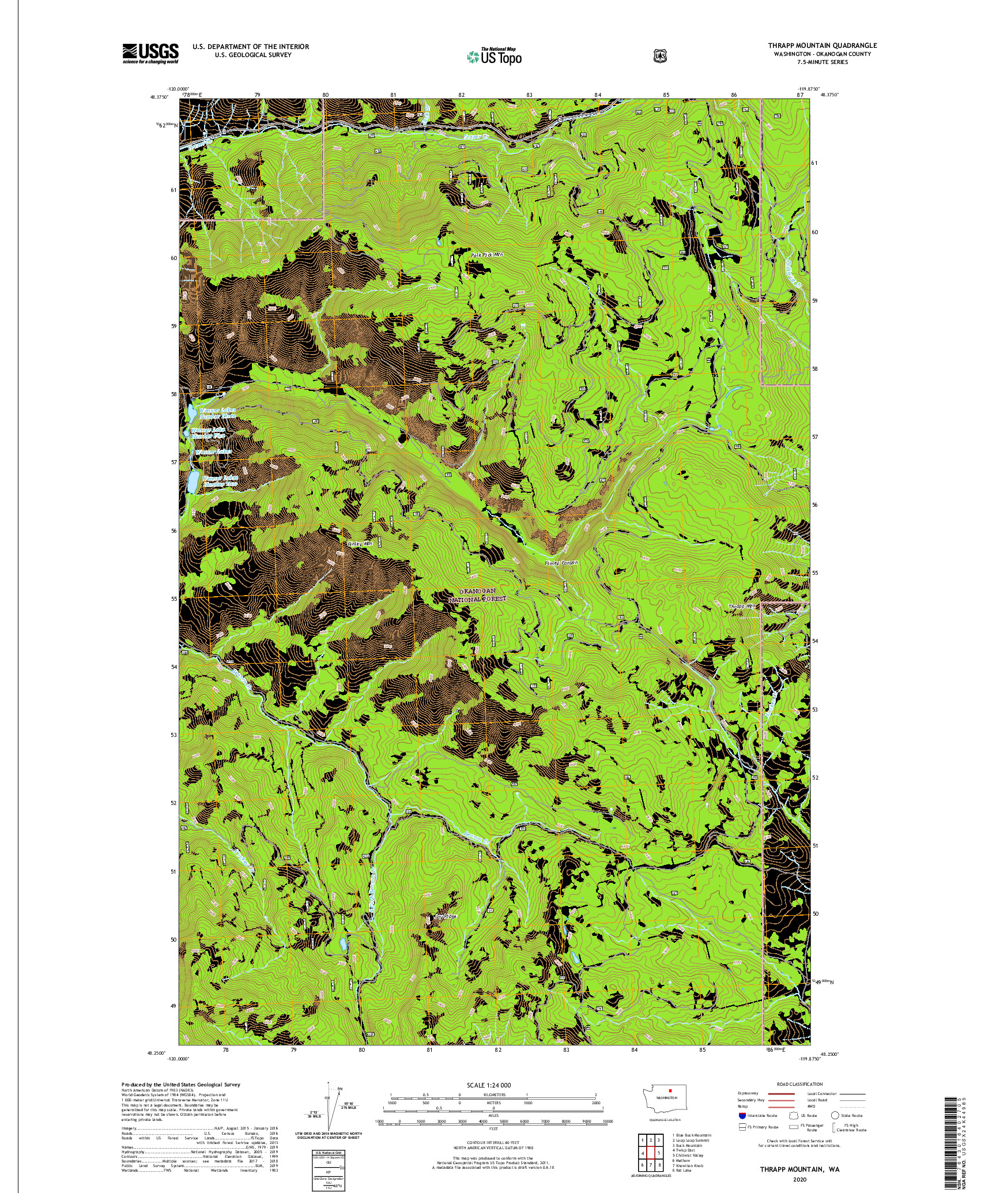 USGS US TOPO 7.5-MINUTE MAP FOR THRAPP MOUNTAIN, WA 2020