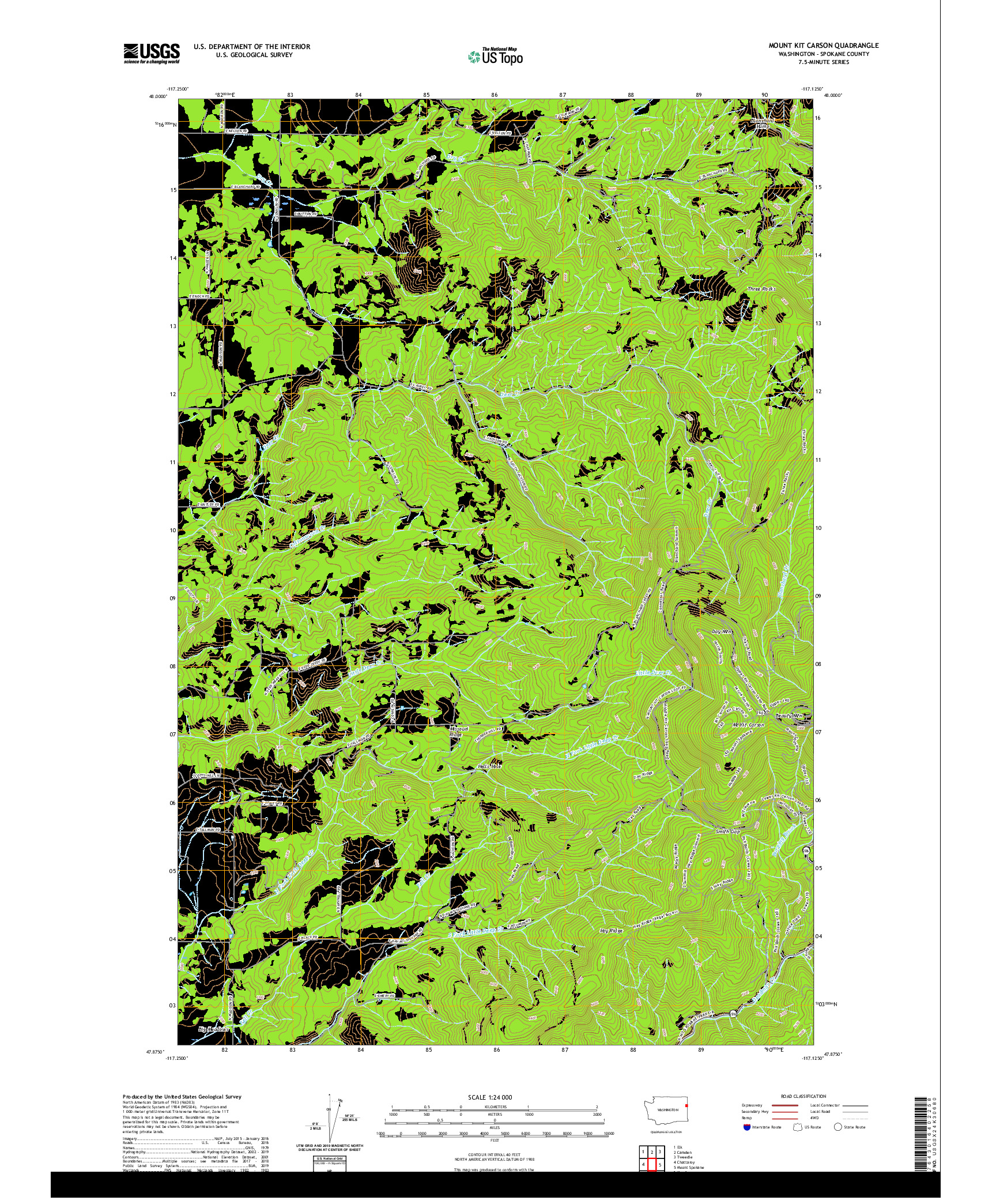 USGS US TOPO 7.5-MINUTE MAP FOR MOUNT KIT CARSON, WA 2020