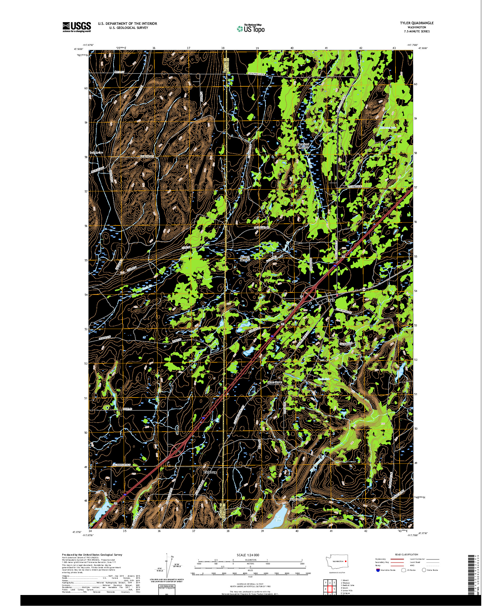 USGS US TOPO 7.5-MINUTE MAP FOR TYLER, WA 2020