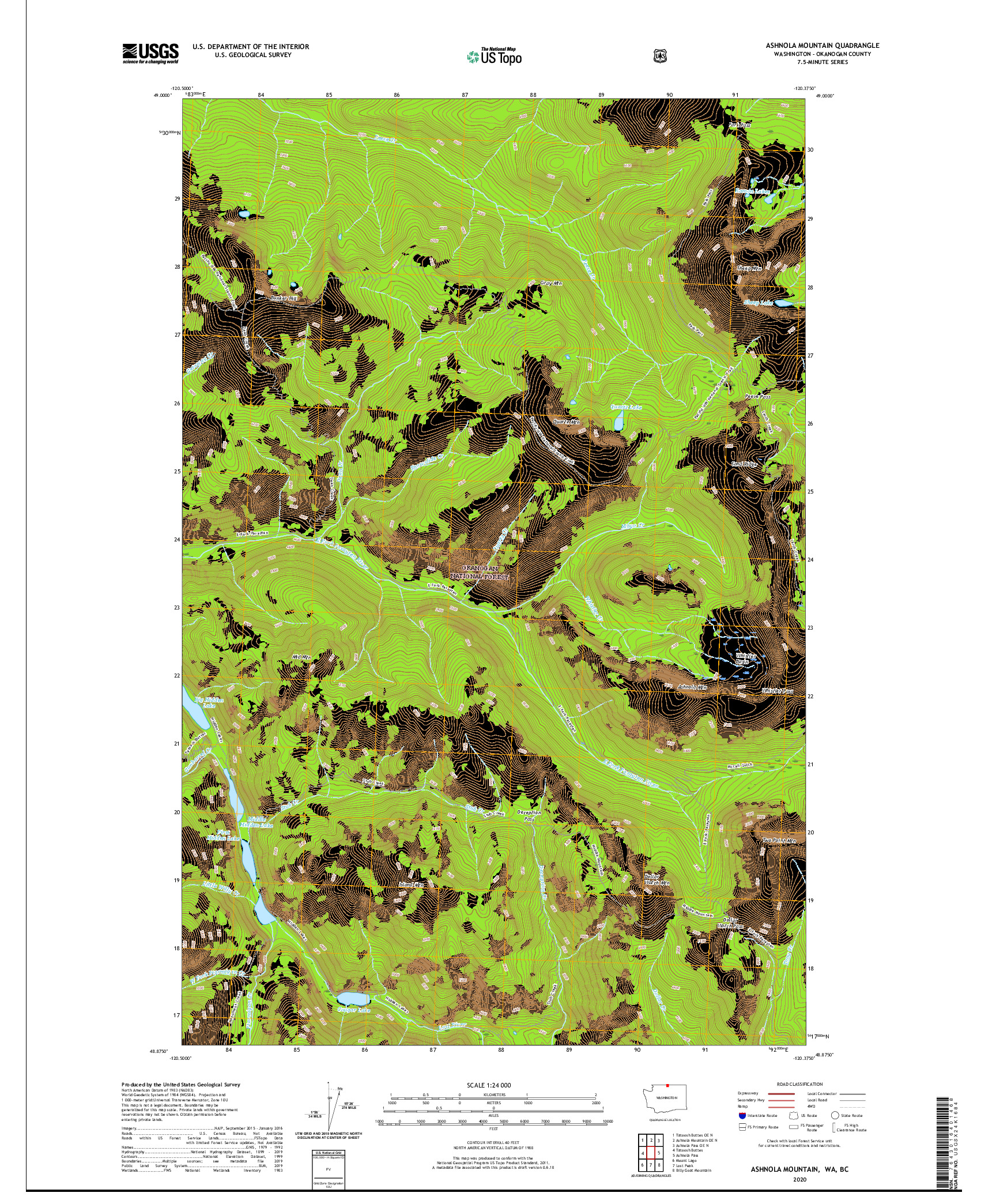 USGS US TOPO 7.5-MINUTE MAP FOR ASHNOLA MOUNTAIN, WA,BC 2020