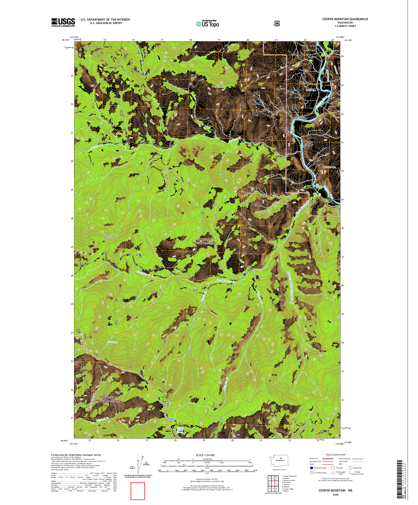 USGS US TOPO 7.5-MINUTE MAP FOR COOPER MOUNTAIN, WA 2020