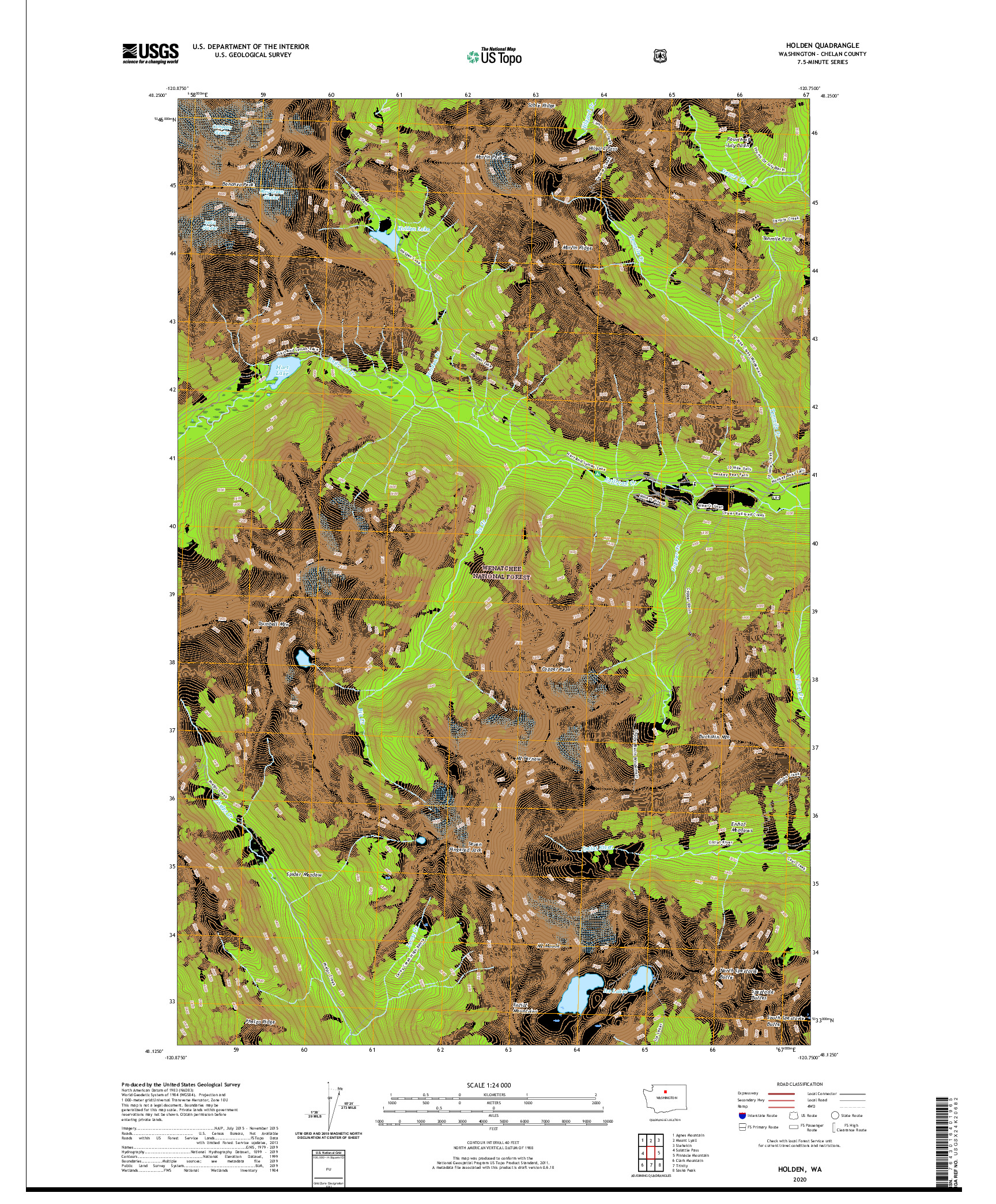 USGS US TOPO 7.5-MINUTE MAP FOR HOLDEN, WA 2020