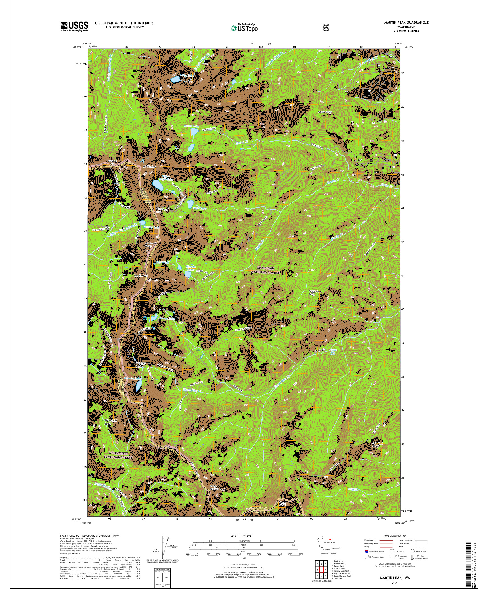 USGS US TOPO 7.5-MINUTE MAP FOR MARTIN PEAK, WA 2020
